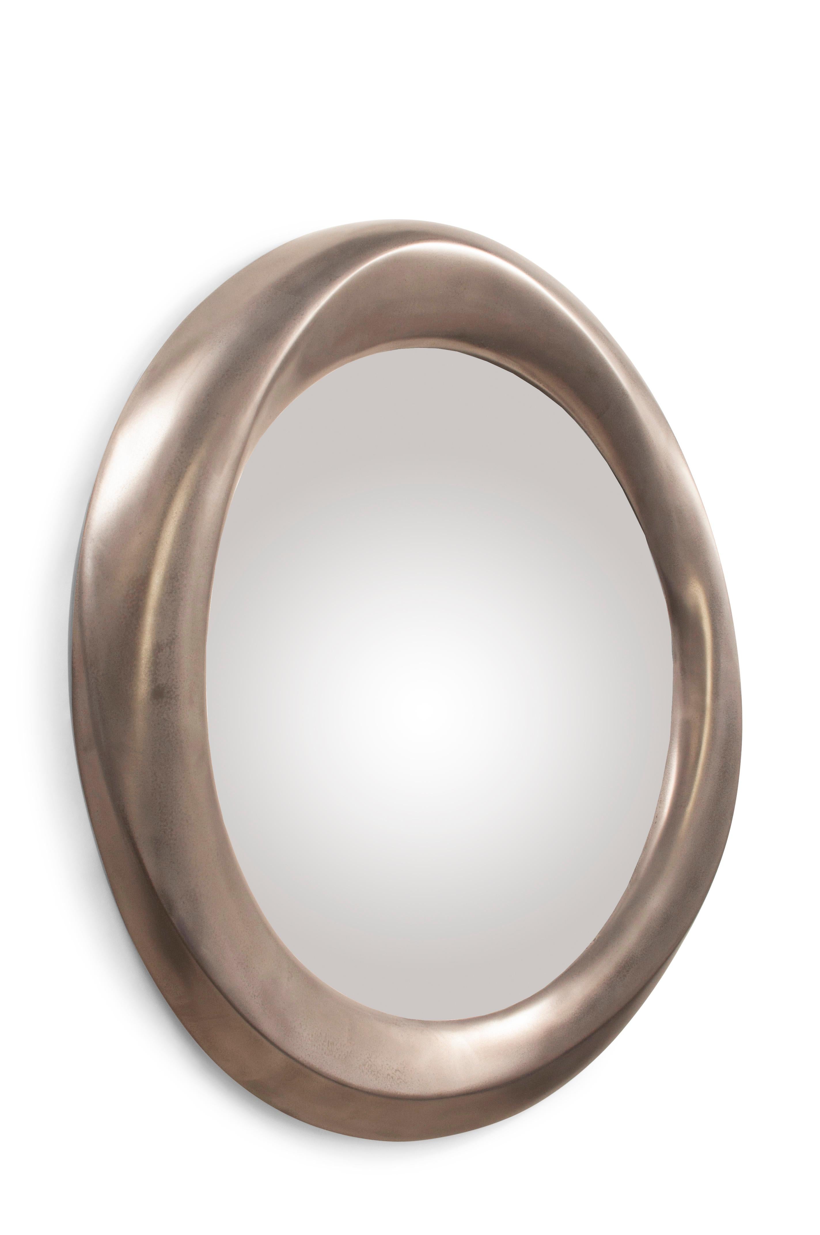 Modern Amorph Chiara Mirror in Stainless Steel Finish