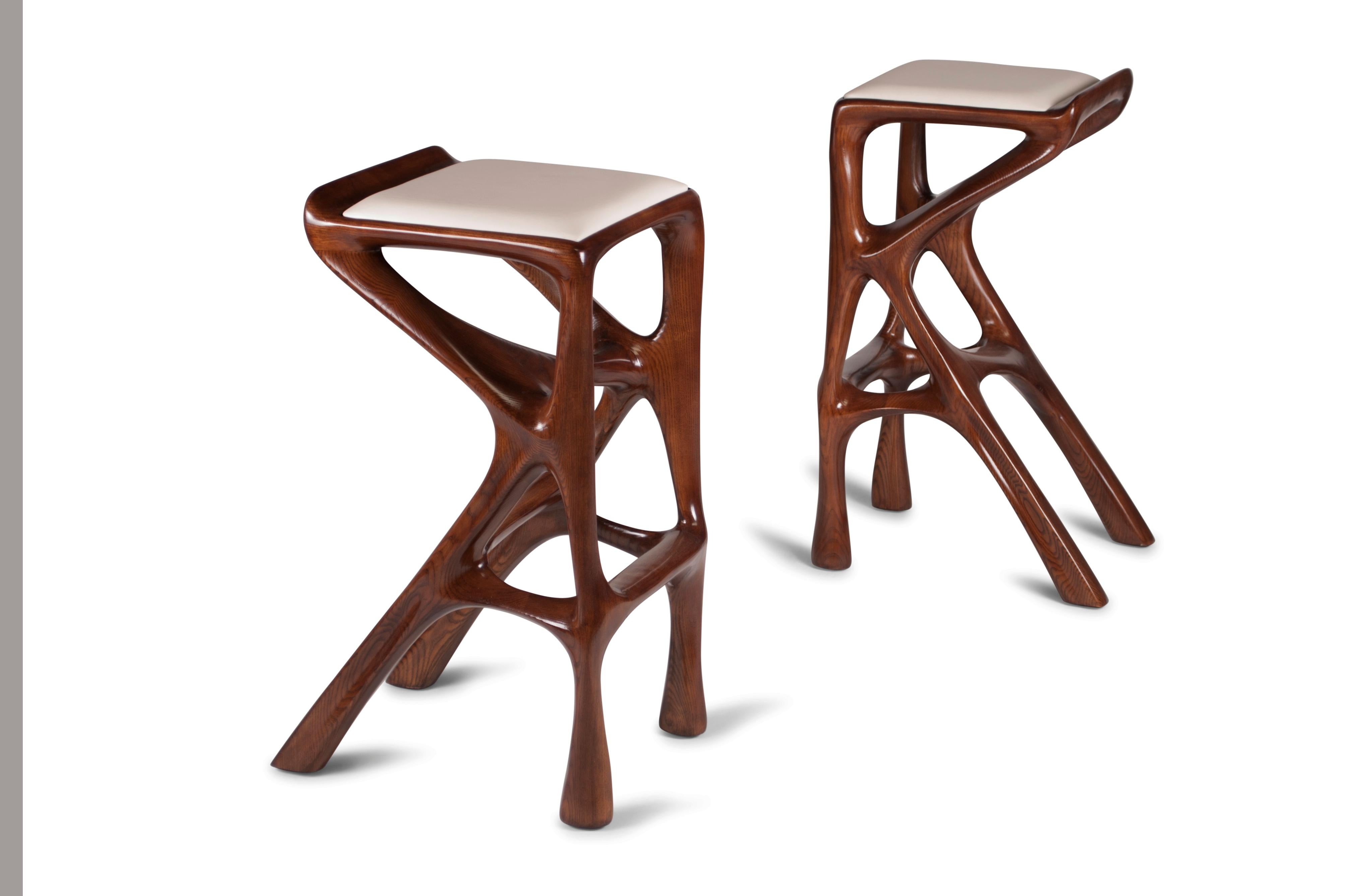 Amorph Chimera Bar Stool, Stained Walnut For Sale 2