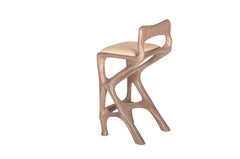 Amorph Chimera Bar Stool with Back in Gray Oak stain on Ash wood