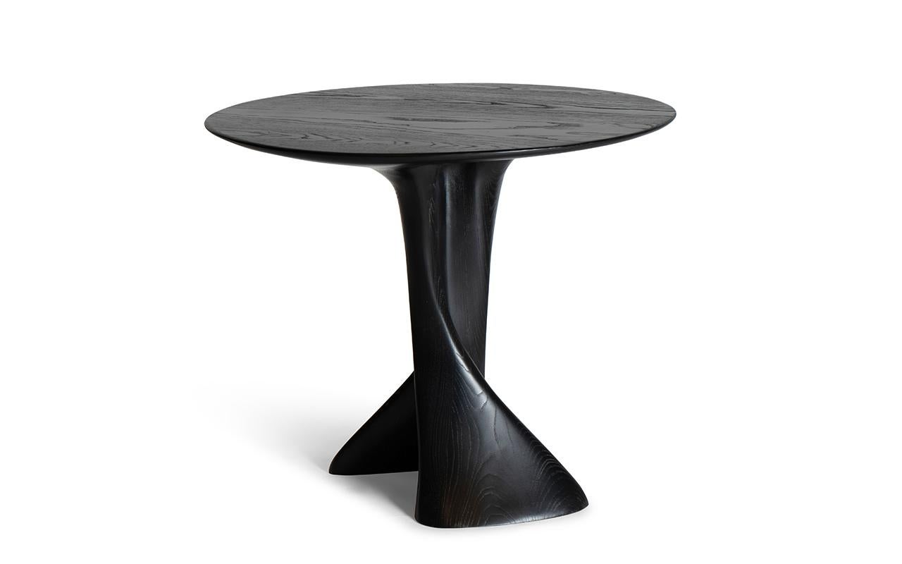 Organic Modern Amorph Dervish Dining Table Ebony stain in Ash wood For Sale