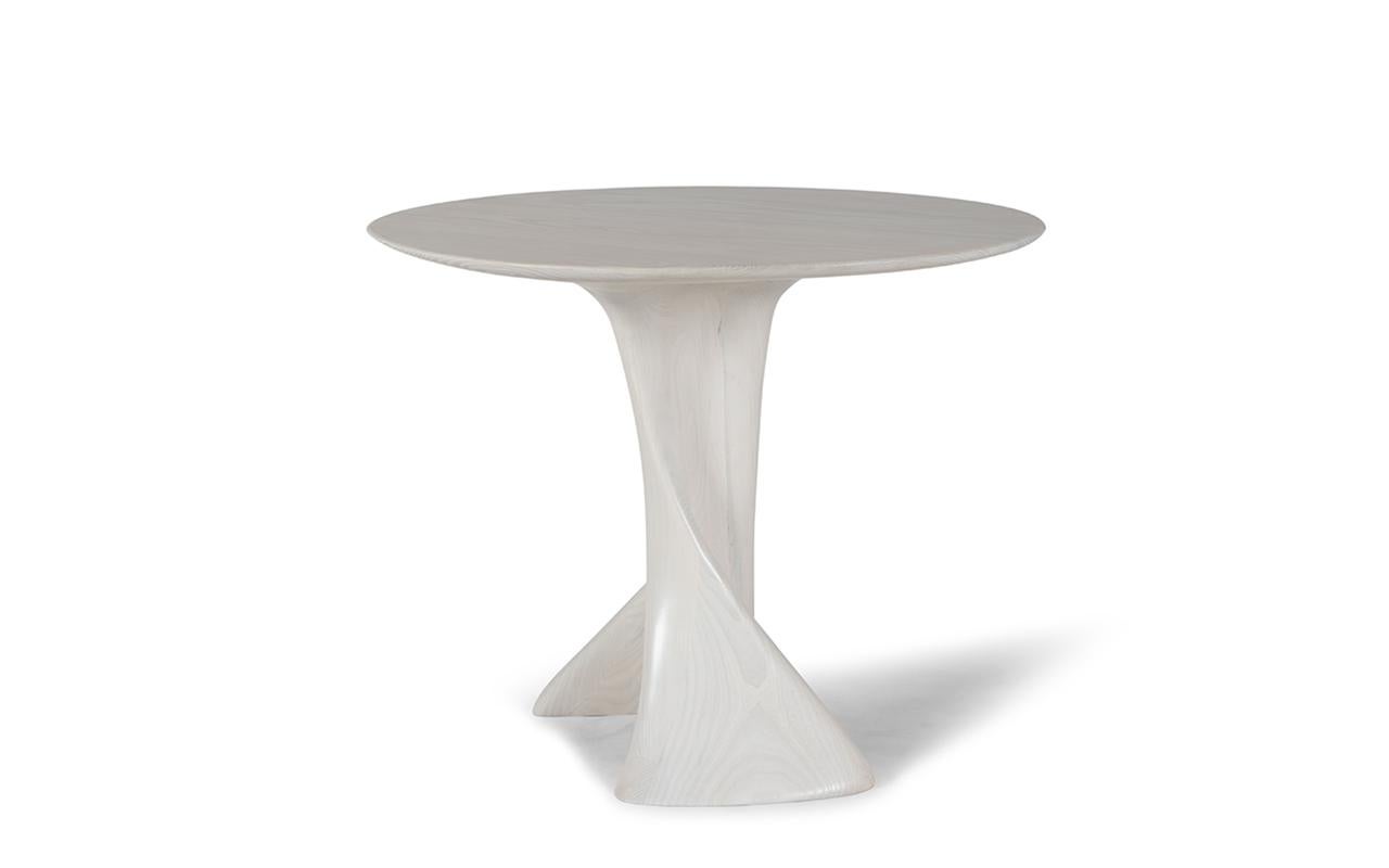 Organic Modern Amorph Dervish Dining Table White Wash stain in Ash wood For Sale