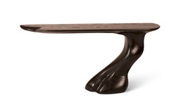 Amorph Frolic modern wall mounted Console, Ebony Stain on Ash wood Facing Right