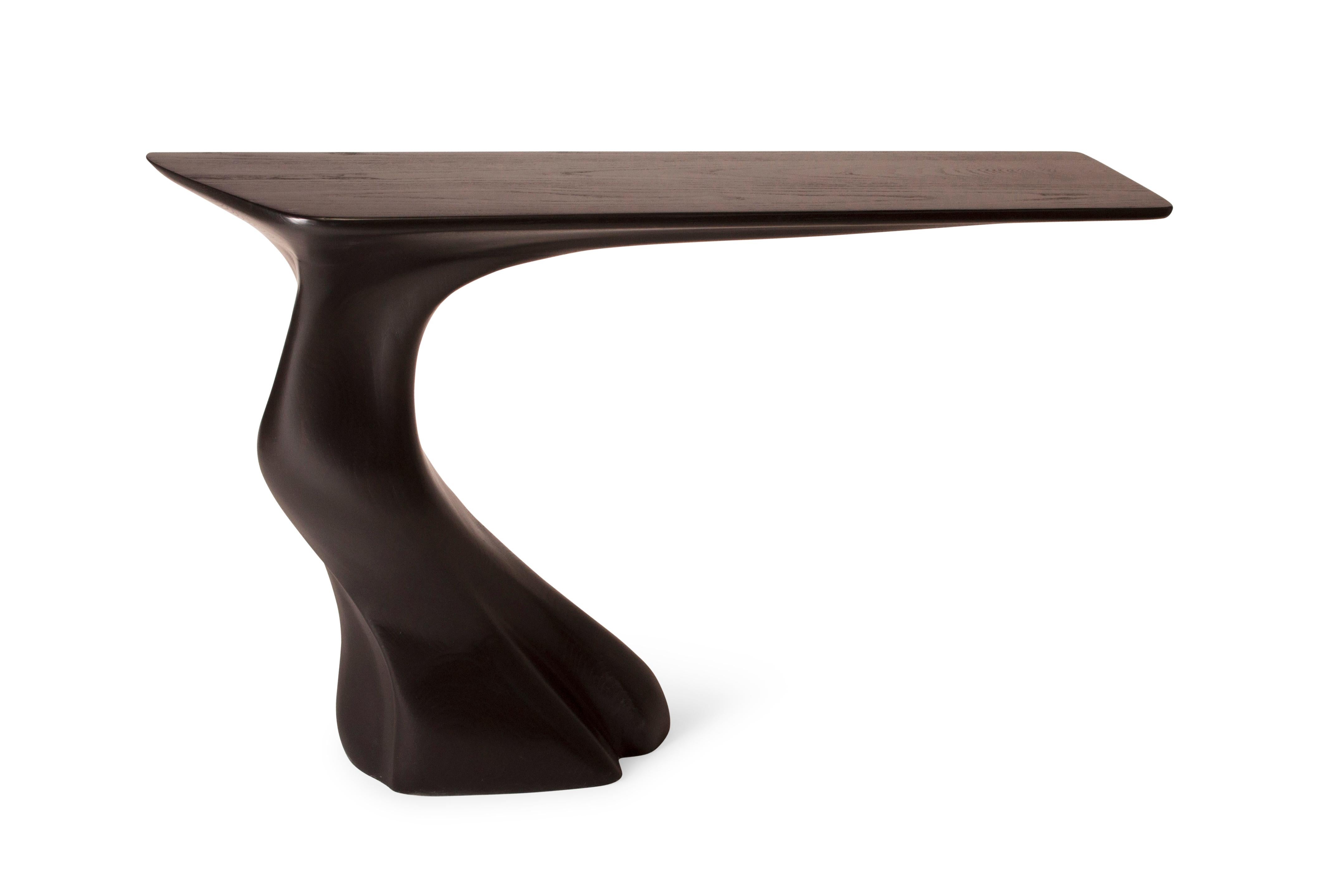 Organic Modern Amorph Frolic Console, Ebony Stained, Wall-Mounted, Facing Right For Sale