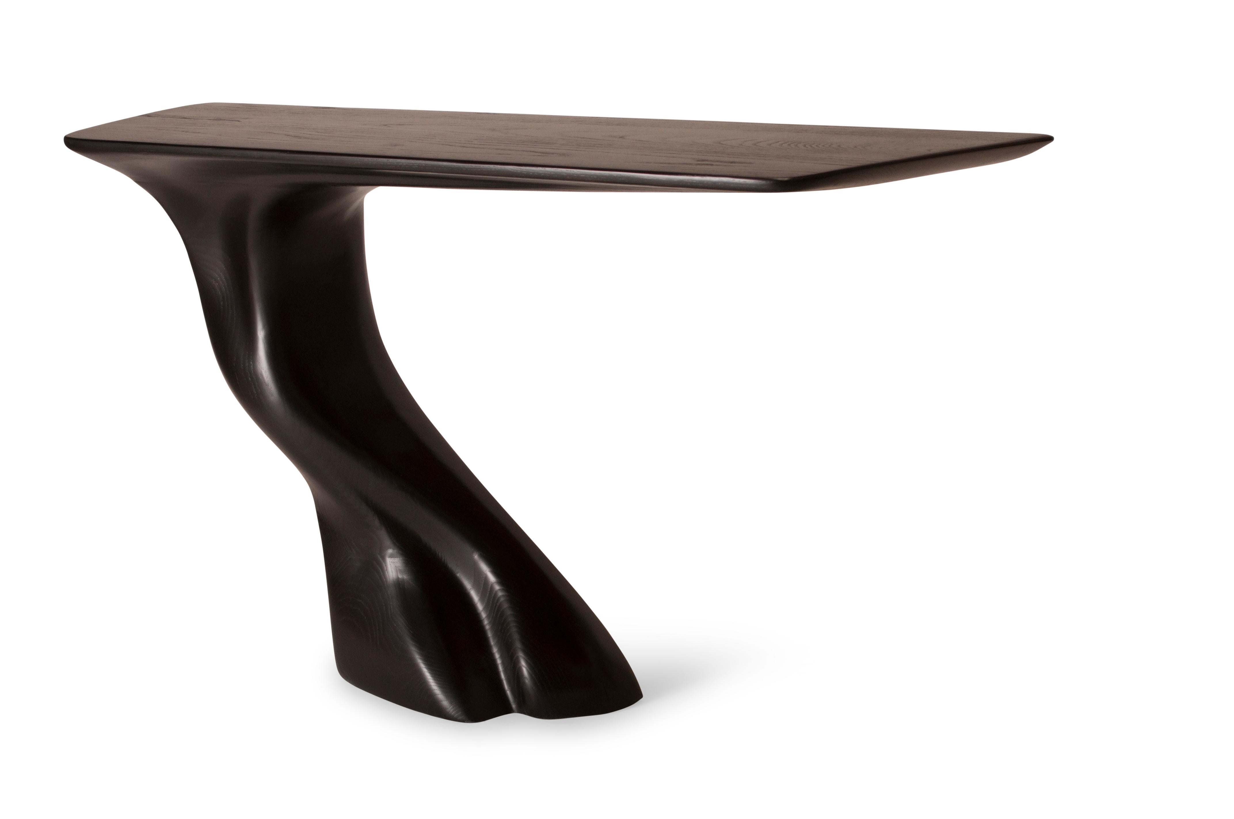 Contemporary Amorph Frolic Console, Ebony Stained, Wall-Mounted, Facing Right For Sale