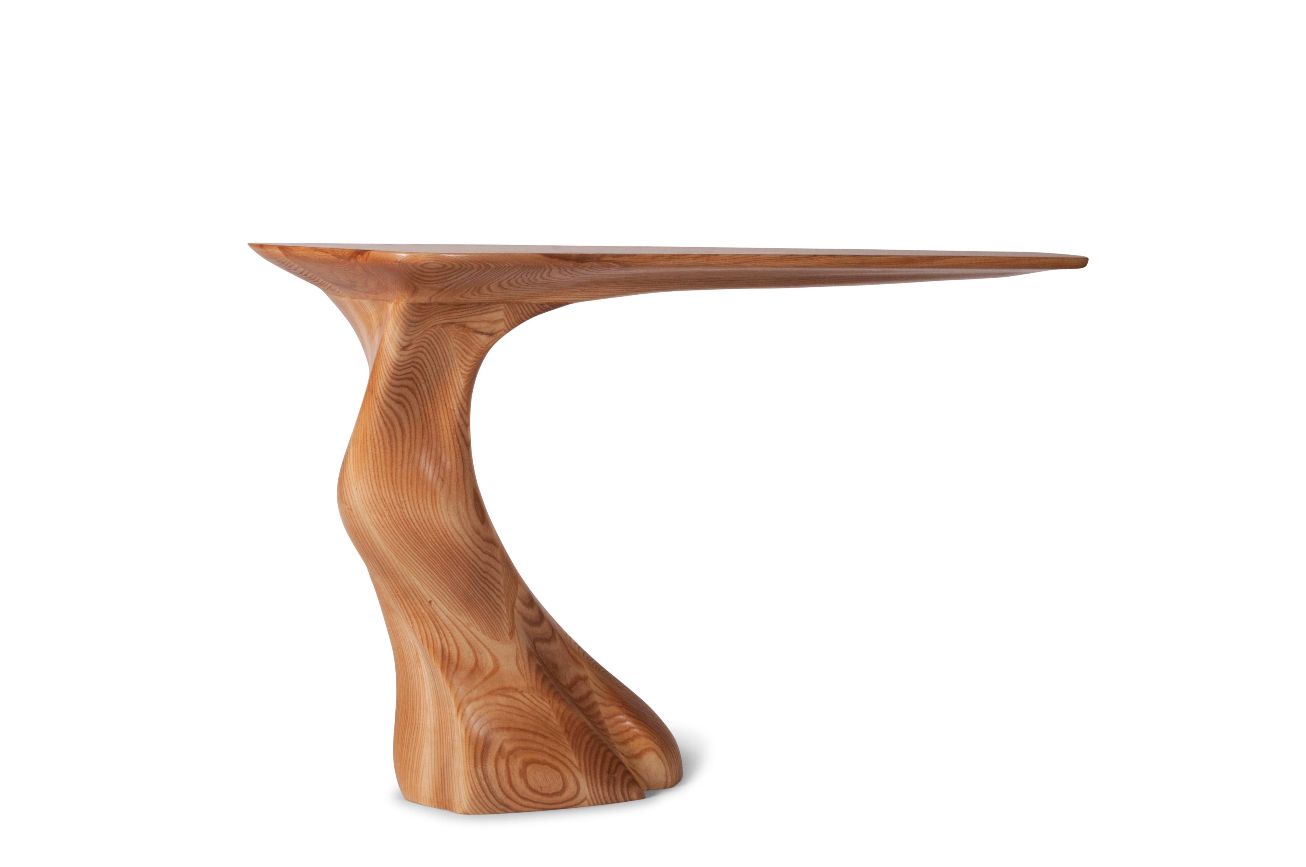 Amorph Frolic Console Facing Right Solid Wood, Honey Stained In New Condition For Sale In Los Angeles, CA