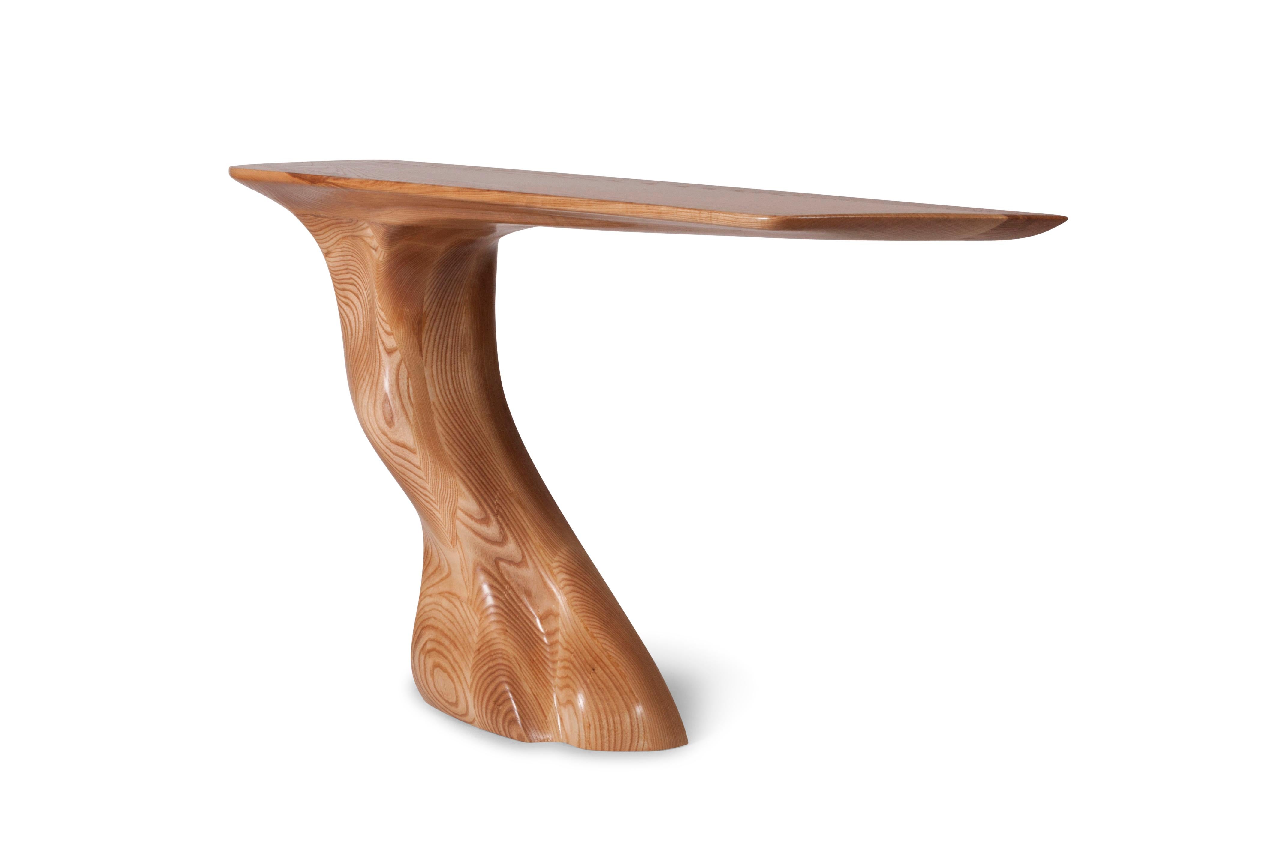 Paint Amorph Frolic Console Facing Right Solid Wood, Honey Stained For Sale