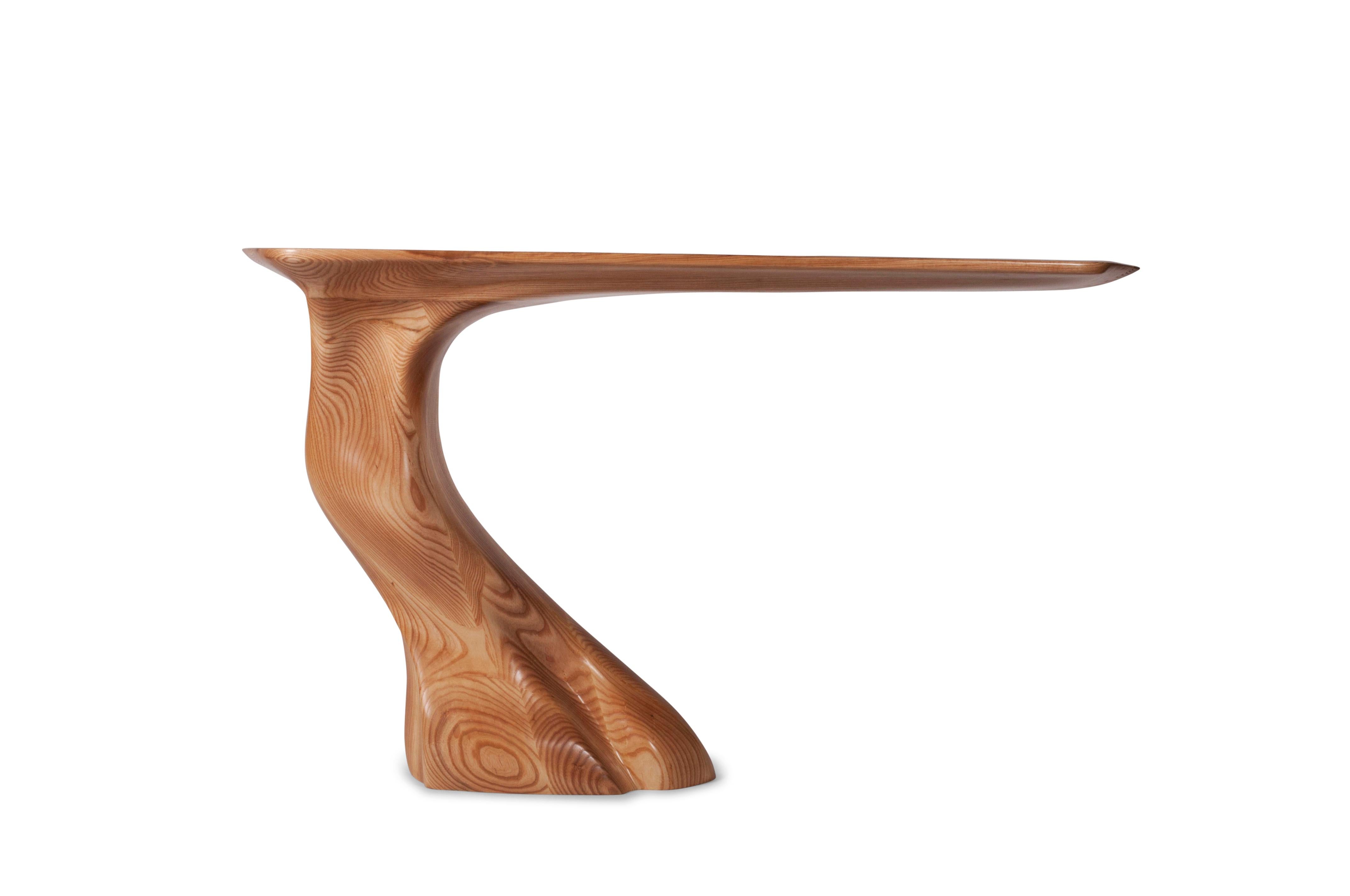 Amorph Frolic Console Facing Right Solid Wood, Honey Stained For Sale 1