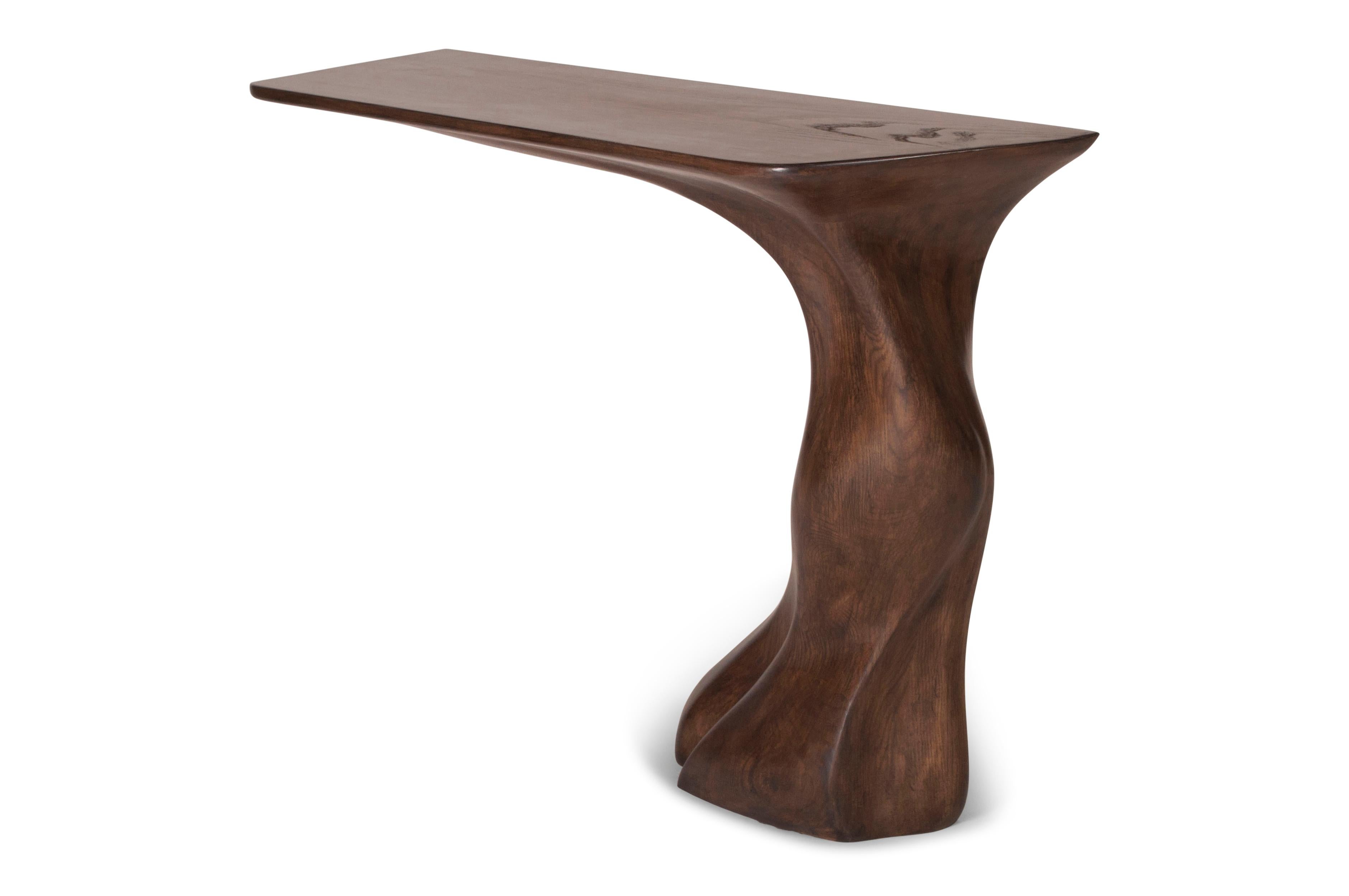 American Amorph Frolic Wall Mounted console table in Graphite Walnut stain on Ash wood For Sale