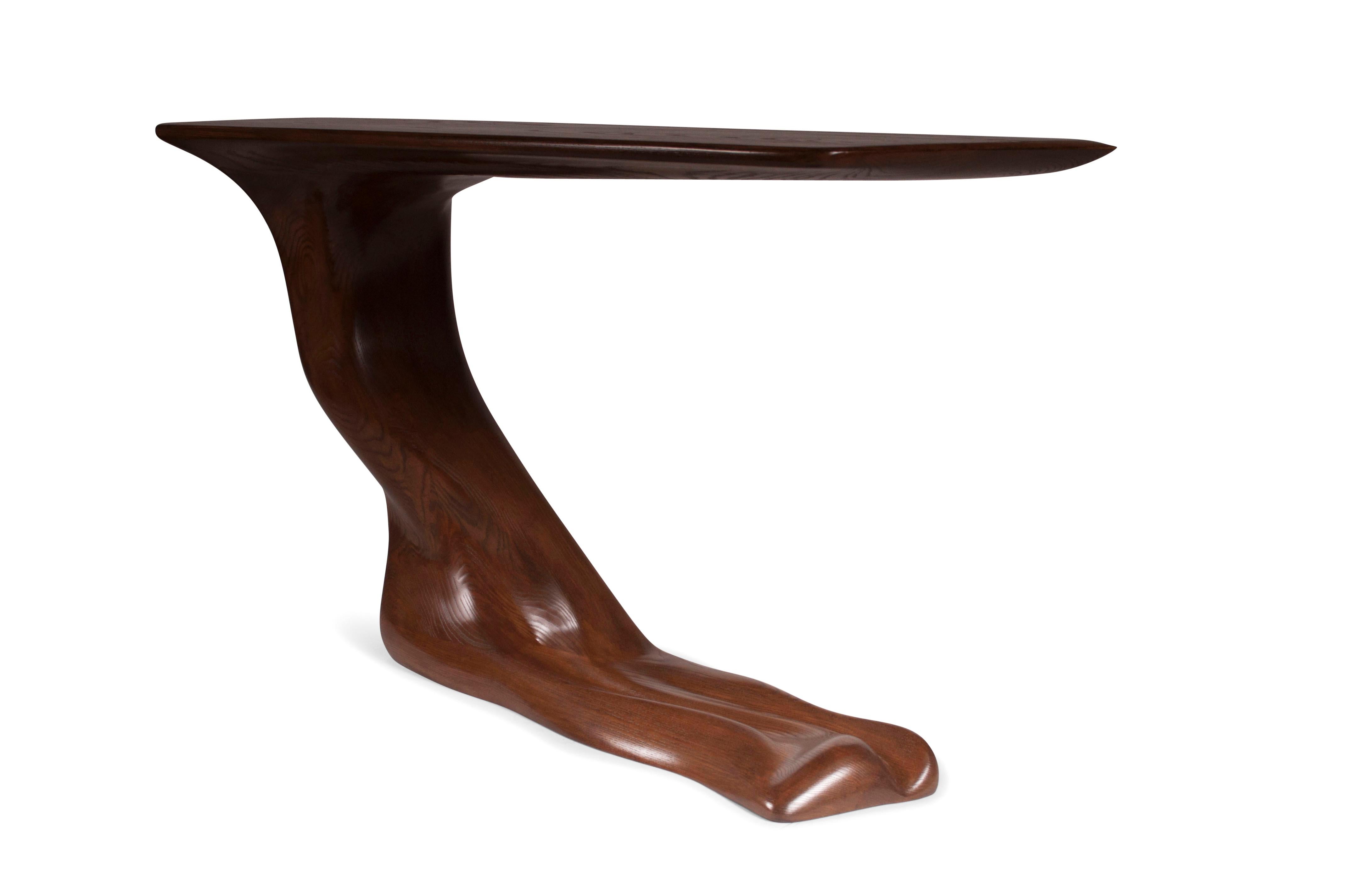 Amorph Frolic Console Table in Walnut Stain on Ash wood with base In New Condition For Sale In Los Angeles, CA