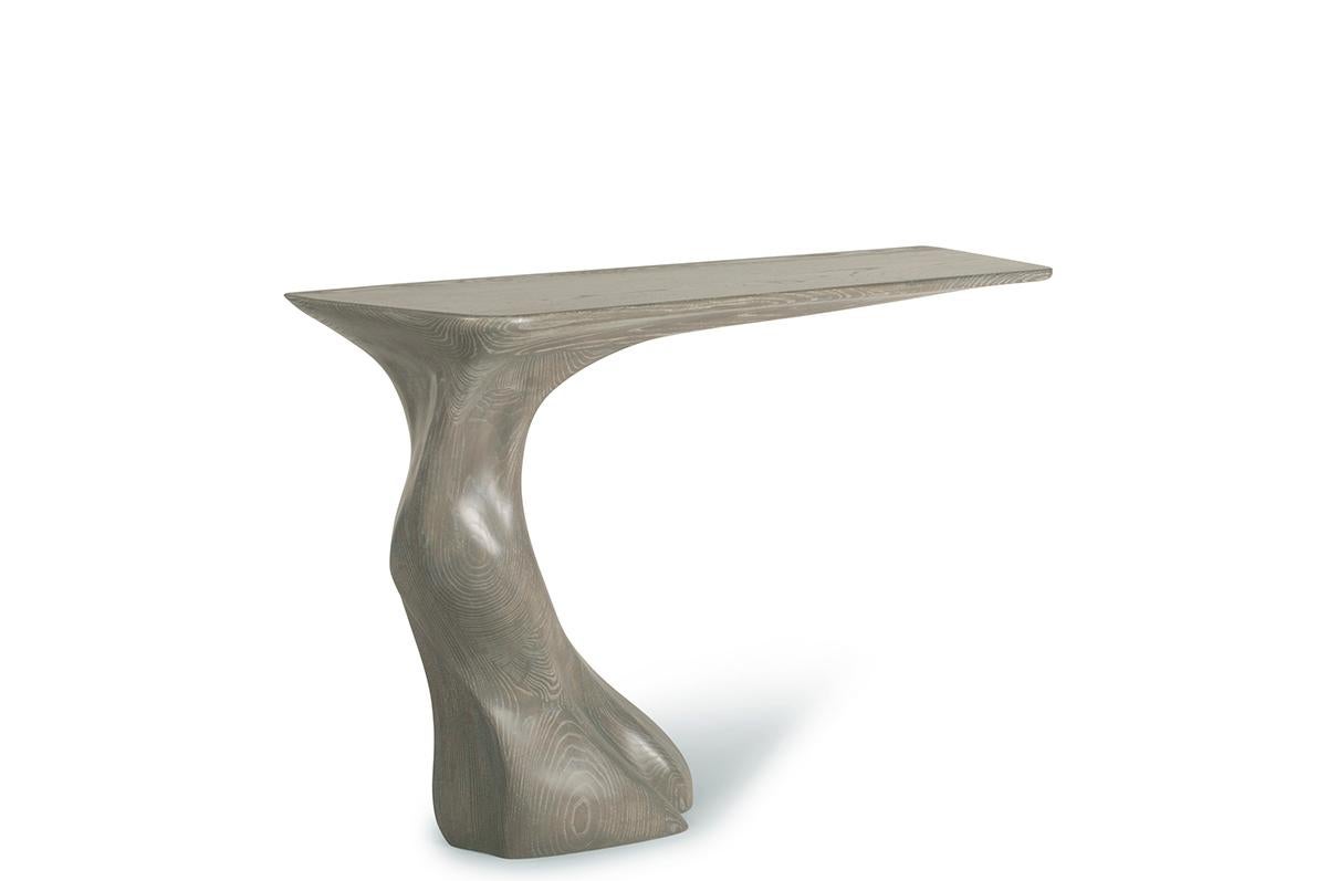 Modern Amorph Frolic Console Table Wall-Mounted in Mesa stain on Ash wood For Sale