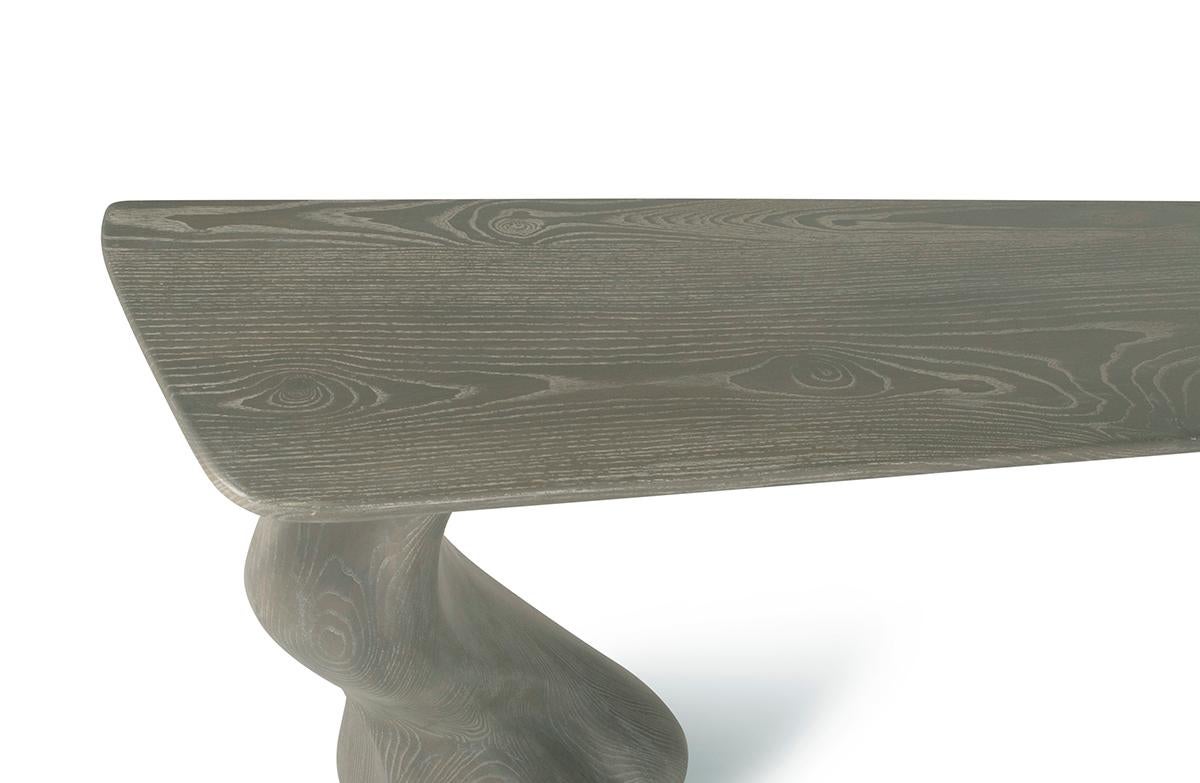 Amorph Frolic Console Table Wall-Mounted in Mesa stain on Ash wood In New Condition For Sale In Los Angeles, CA