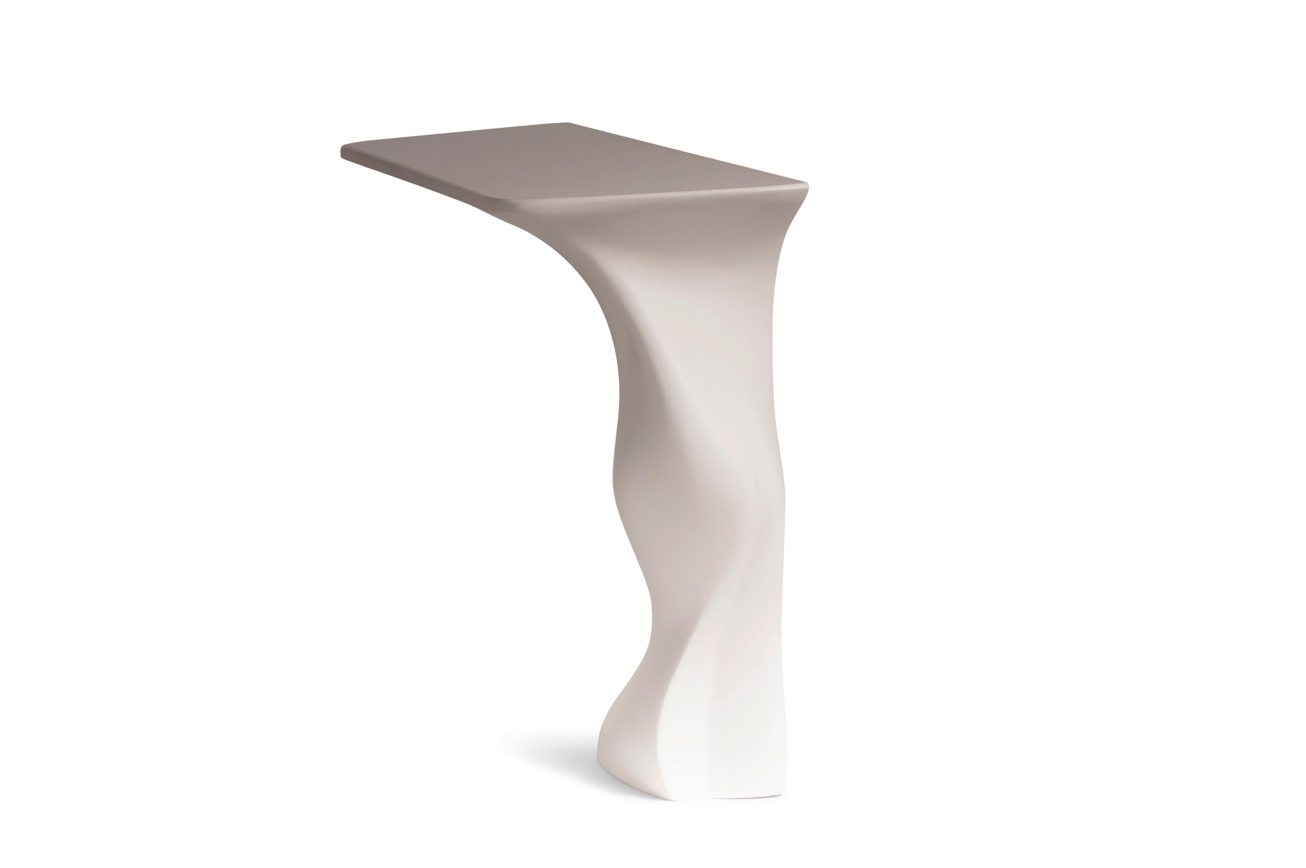 American Amorph Frolic Console Table, Wall-Mounted, White Matte, Facing Right For Sale