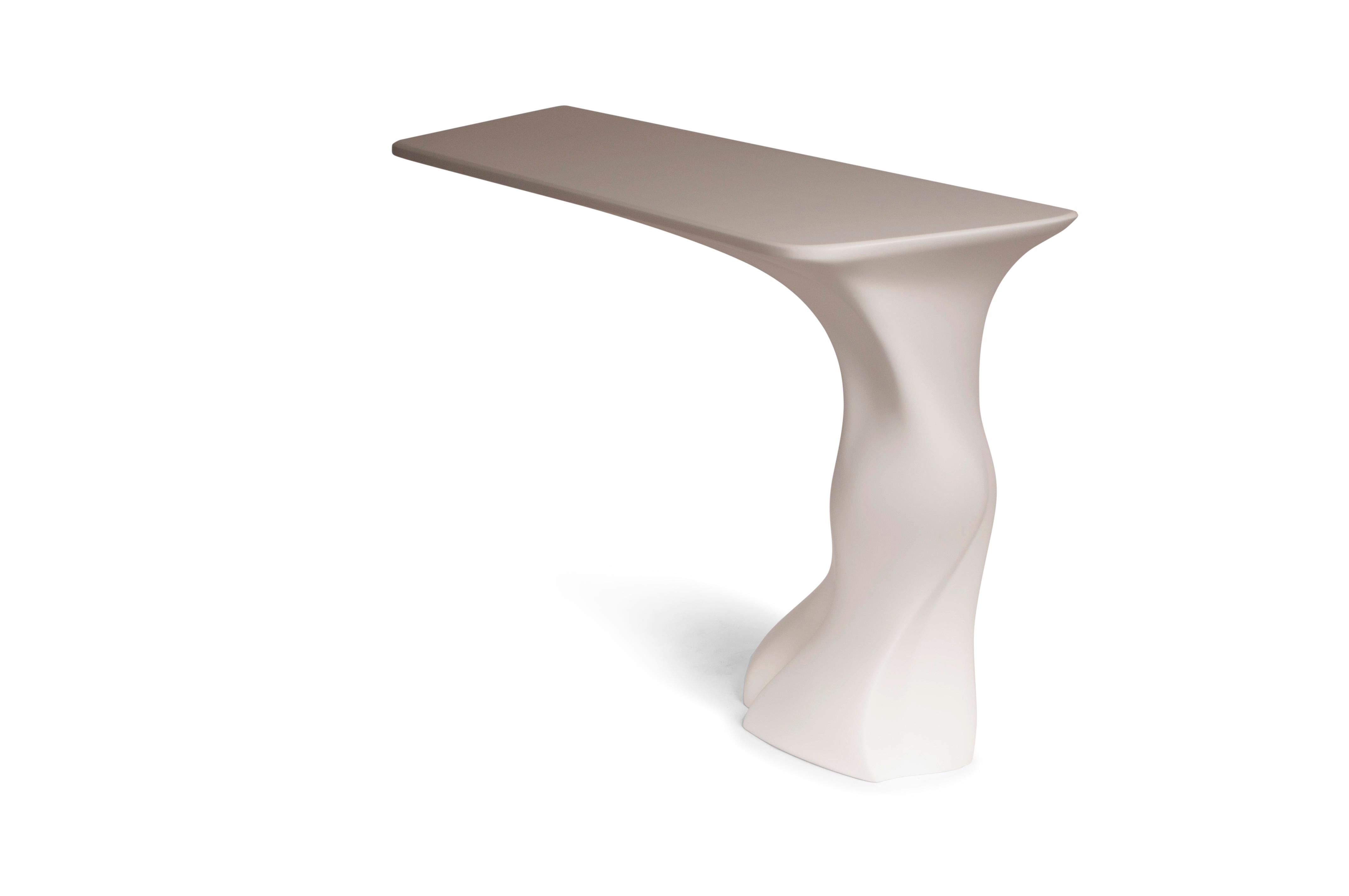 Modern Amorph Frolic wall mounted console table in White lacquer  For Sale