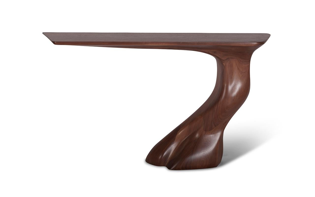 American Amorph Frolic Modern Wall Mounted Console Natural Stain on Walnut Facing Right For Sale