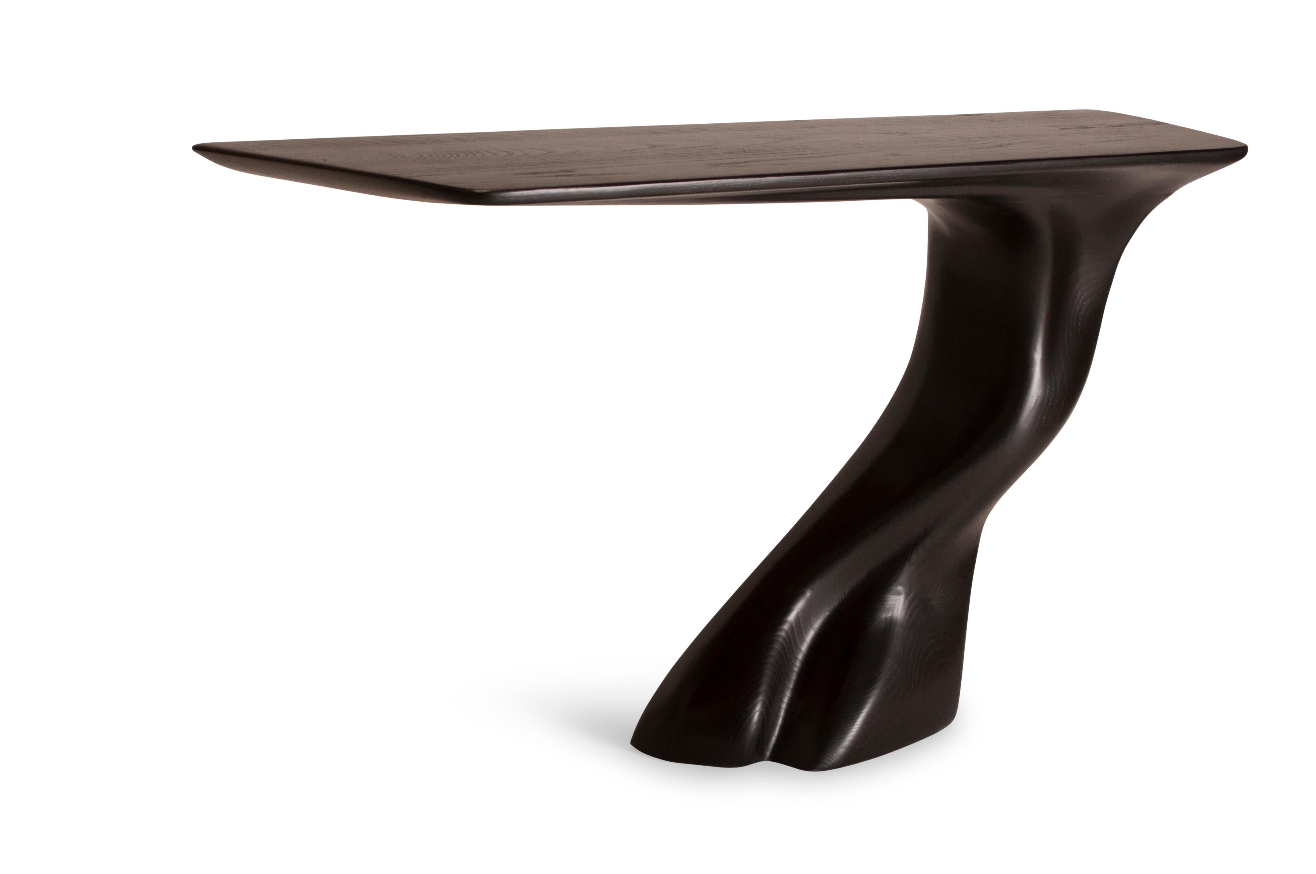 Organique Table console murale Frolic teinture ébène sur bois de frêne, tournée à gauche par Amorph en vente