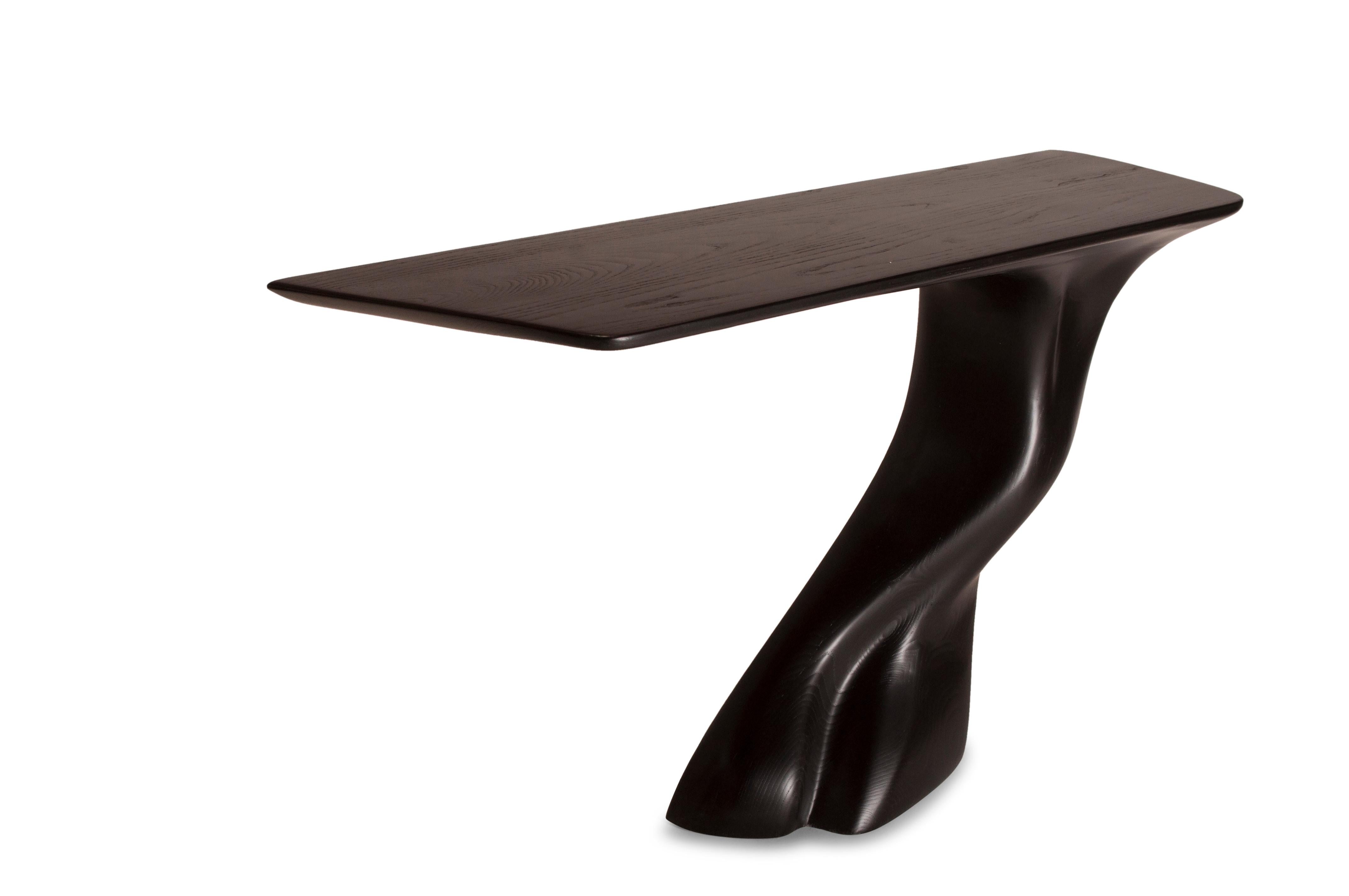 Américain Table console murale Frolic teinture ébène sur bois de frêne, tournée à gauche par Amorph en vente