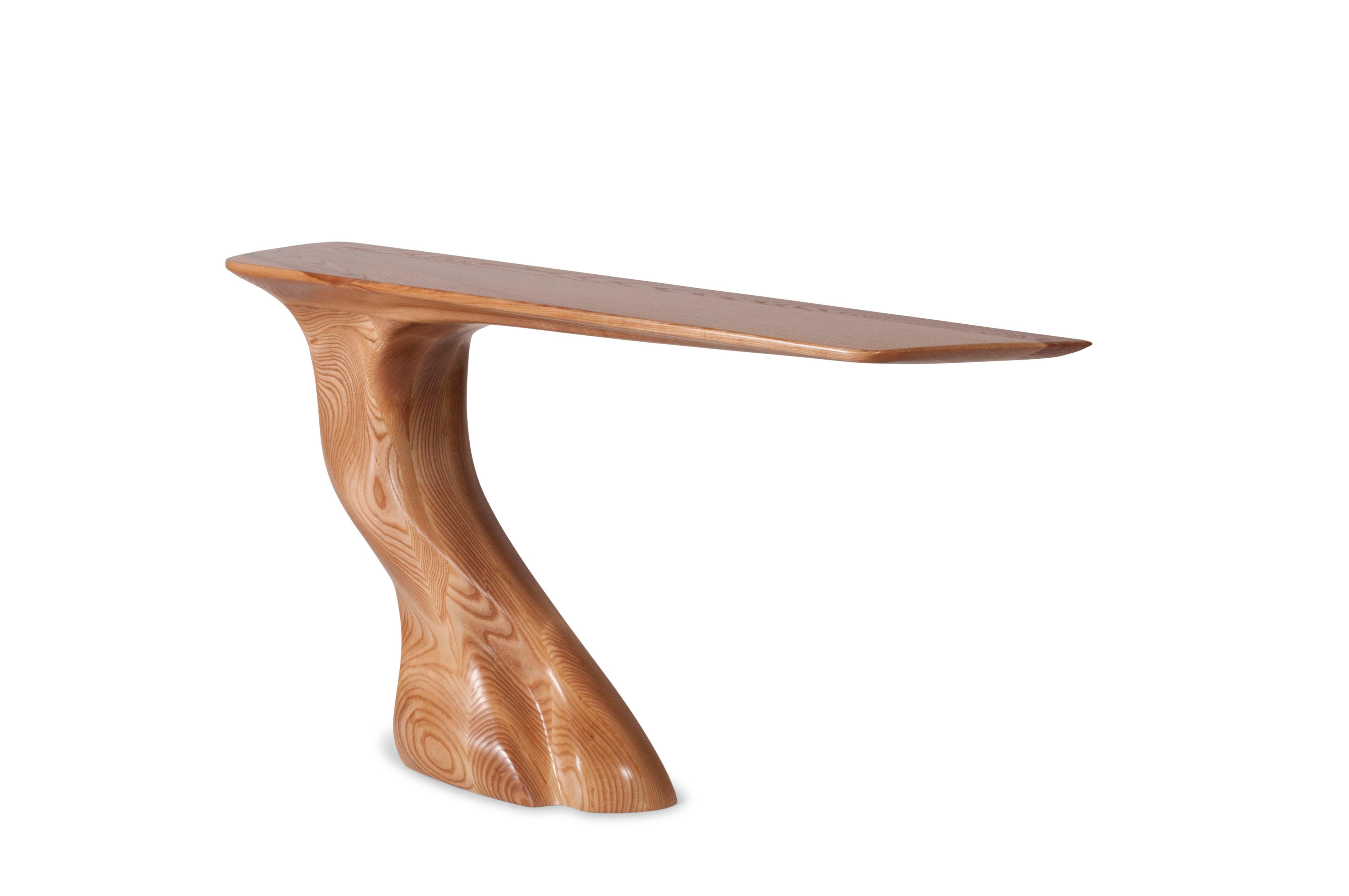 American Frolic wall mounted console table, Honey stain, Ash wood by Amorph For Sale