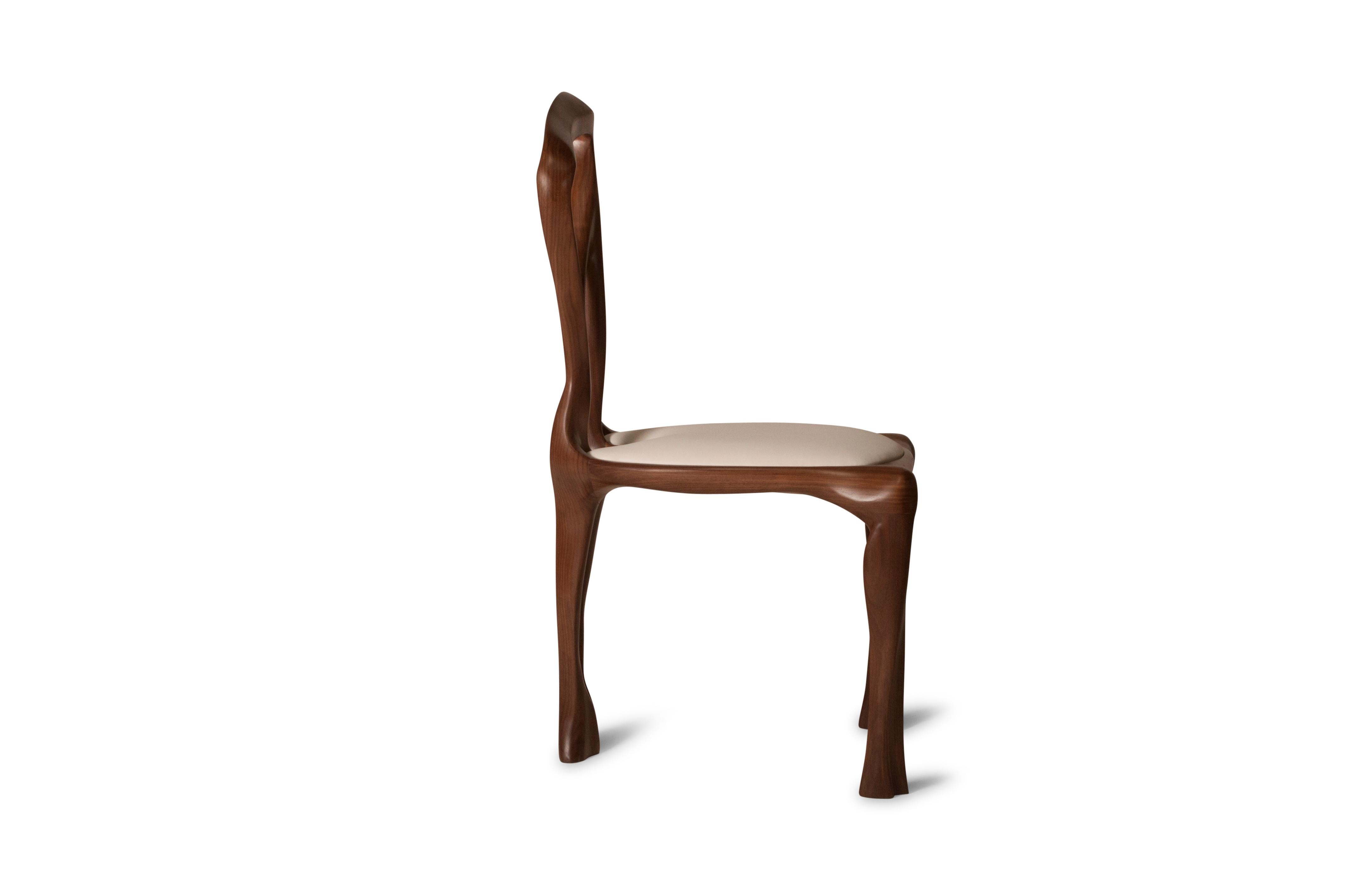 American Amorph Gazelle Dining Chair, Solid Walnut, Natural Stain For Sale
