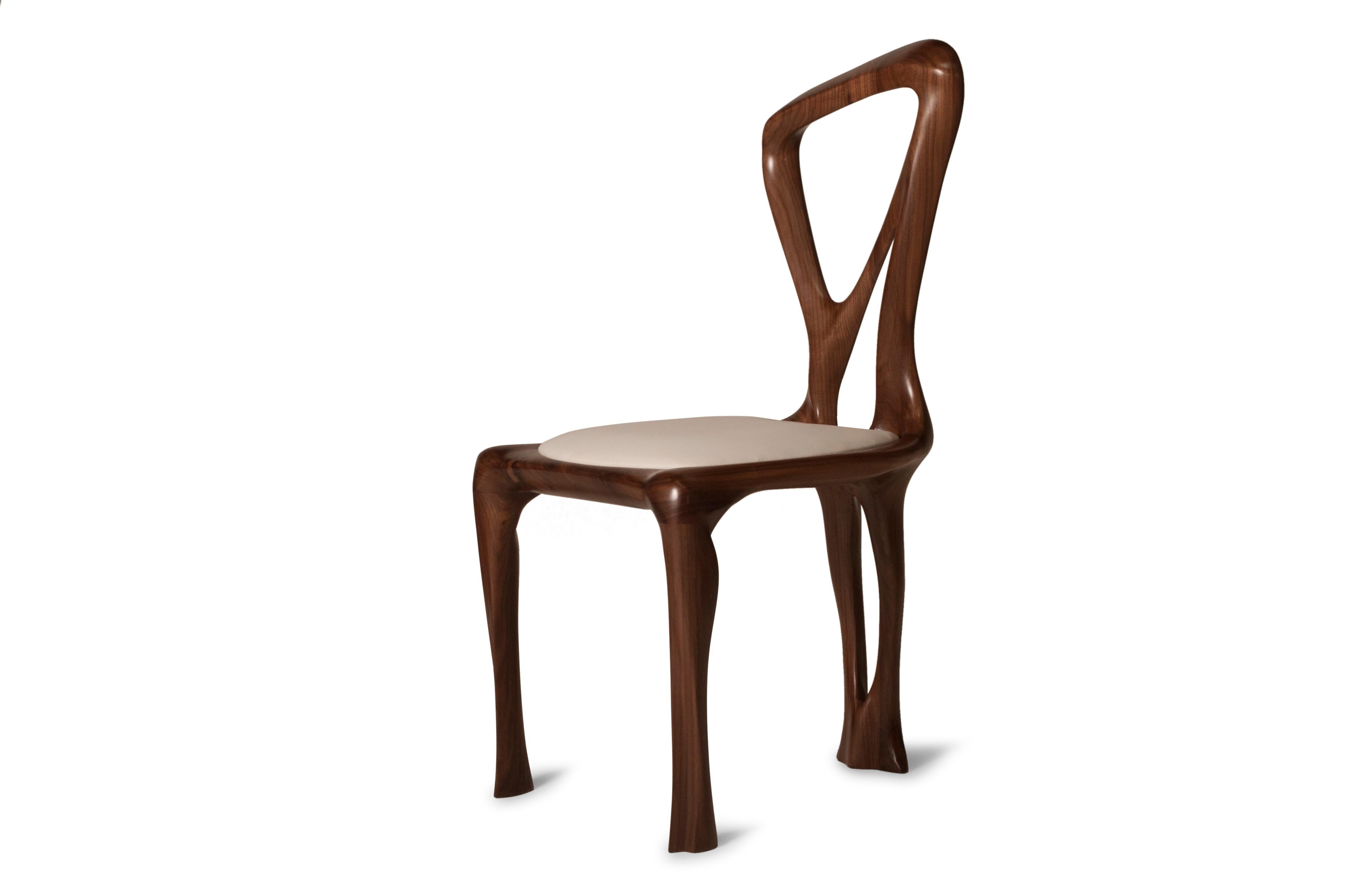 Amorph Gazelle Dining Chair, Solid Walnut, Natural Stain In New Condition For Sale In Los Angeles, CA