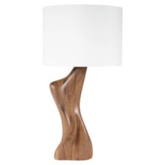 Amorph Helen Table Lamp Natural stain on Walnut wood with Ivory Silk shade