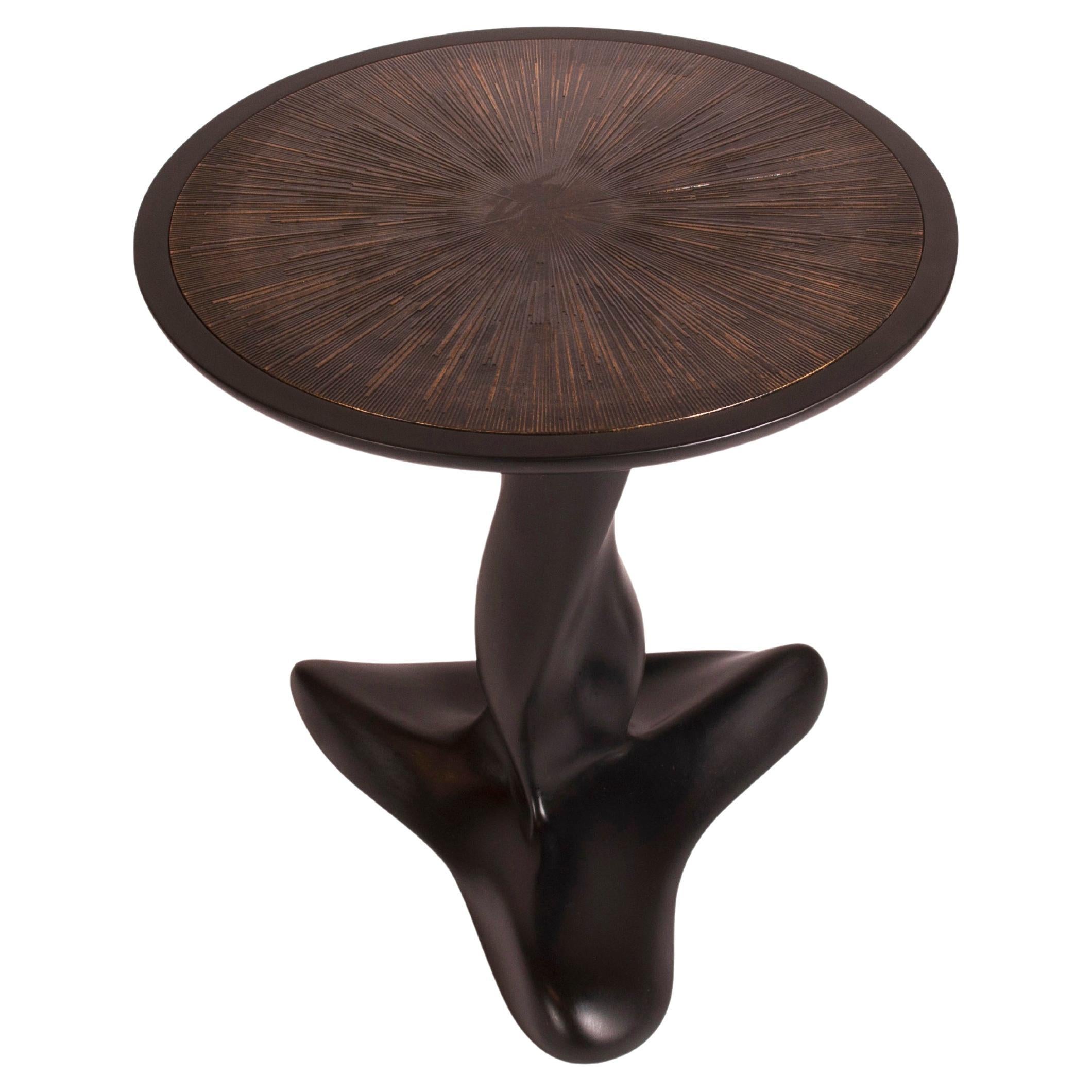 Helios Table Black Lacquer Gold leaf by Amorph For Sale