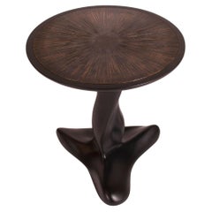 Amorph Helios Site Table, Back Matte Lacquer, with Gold Leaves Gilding Amorph Helios Site Table, Back Matte Lacquer, with Gold Leaves Gilding