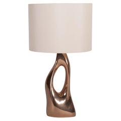 Lámpara Helix, bronce macizo con pantalla de seda marfil by Amorph
