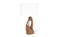 Amorph Helix Table lamp Natural stain on walnut wood with oval Ivory silk shade