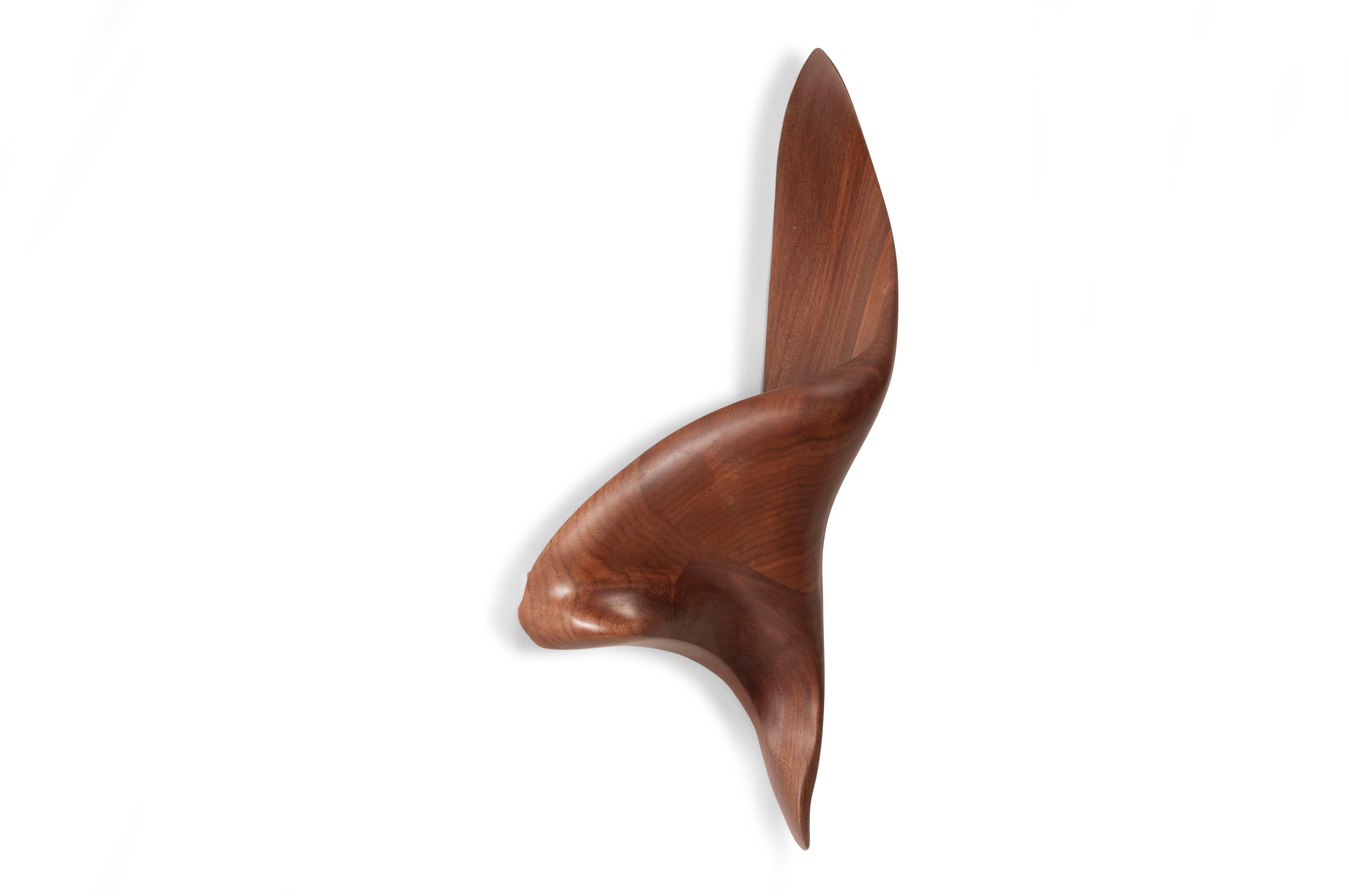 Amorph Lustrous Sconce in Natural stain on Walnut Wood, Facing Right In New Condition For Sale In Los Angeles, CA