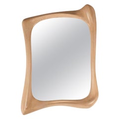 Amorph Narcissus Modern Mirror Snow Stain on Walnut Wood
