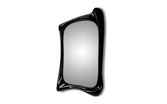 Narcissus wall Mirror, Black glossy lacquer, by Amorph