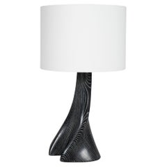 Lámpara Nilo Postre Noche mancha en madera de Fresno con Pantalla de Seda Marfil by Amorph