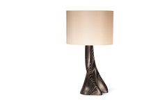 Amorph Nile Contemporary Table Lamp in Desert Night Stain and Ivory Silk Shade