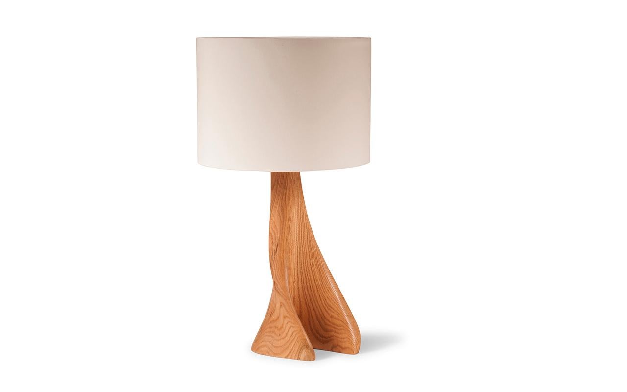 Measures: Base: 9” L x 6” W x 18” H , 
shade: 14” x 14” x 10”H.
Nile table lamp is dimmable. 
It is available in different finishes and custom sizes. 

About Amorph: Amorph is a design and manufacturing company based in Los Angeles, California. We