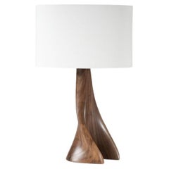 Amorph Nile Table lamp Natural stain on Walnut wood with Oval Ivory Silk shade