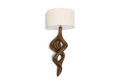 Nomi wall light in Graphite Walnut stain on Ash with Ivory silk shade by Amorph