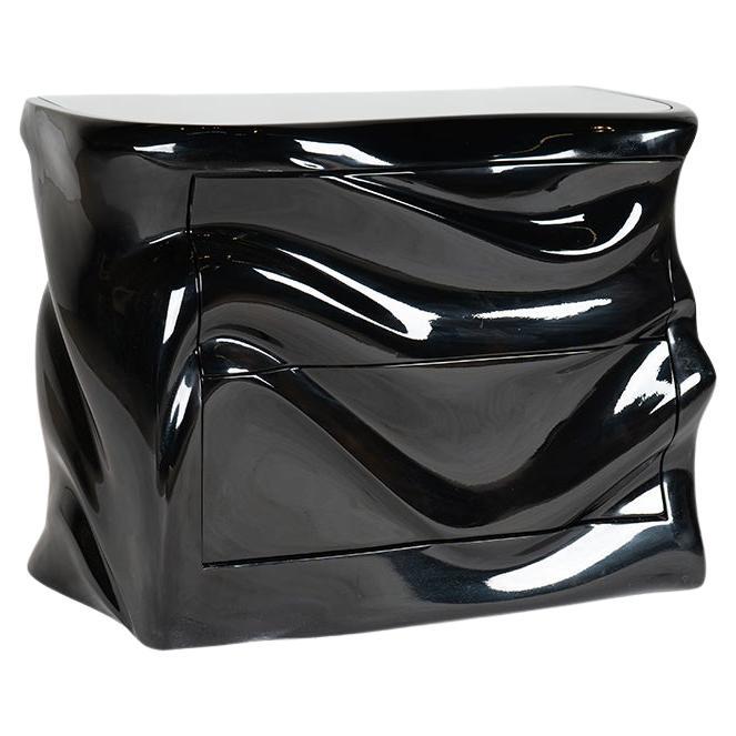 Mesilla de noche Noor Laca Negra Brillante by Amorph en venta