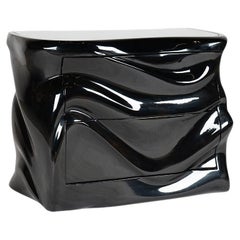 Noor Nightstand Black Glossy Lacquer by Amorph