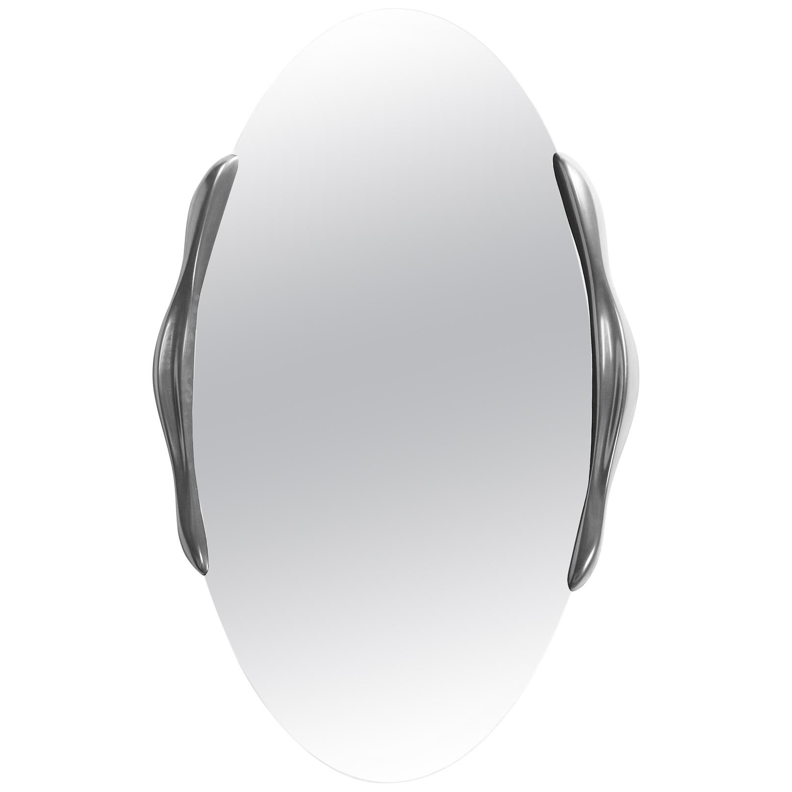 Amorph Ovate Modern Mirror in Stainless Steel Finish