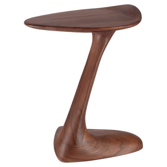 Amorph Palm Side Table, Solid Walnut Wood, Natural Stain For Sale