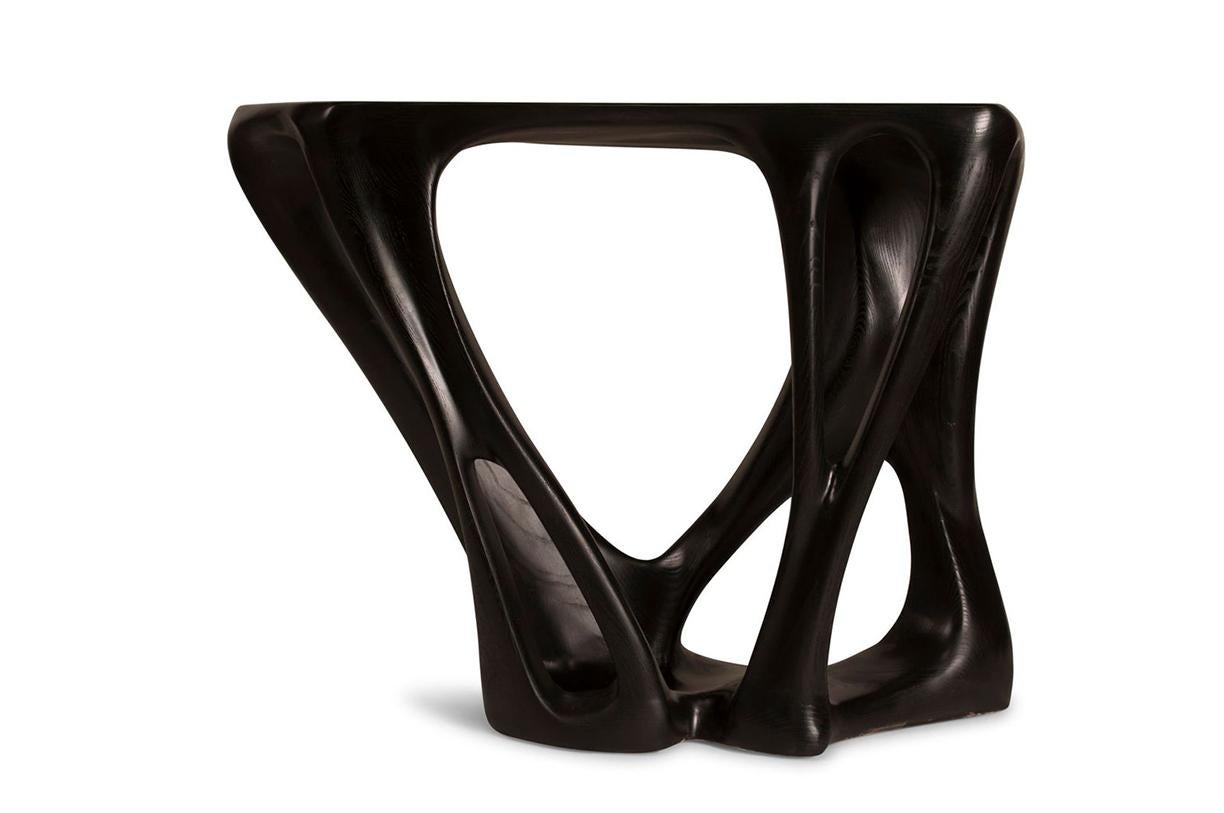 American Amorph Petra console table in Ebony stain on Ash wood  For Sale