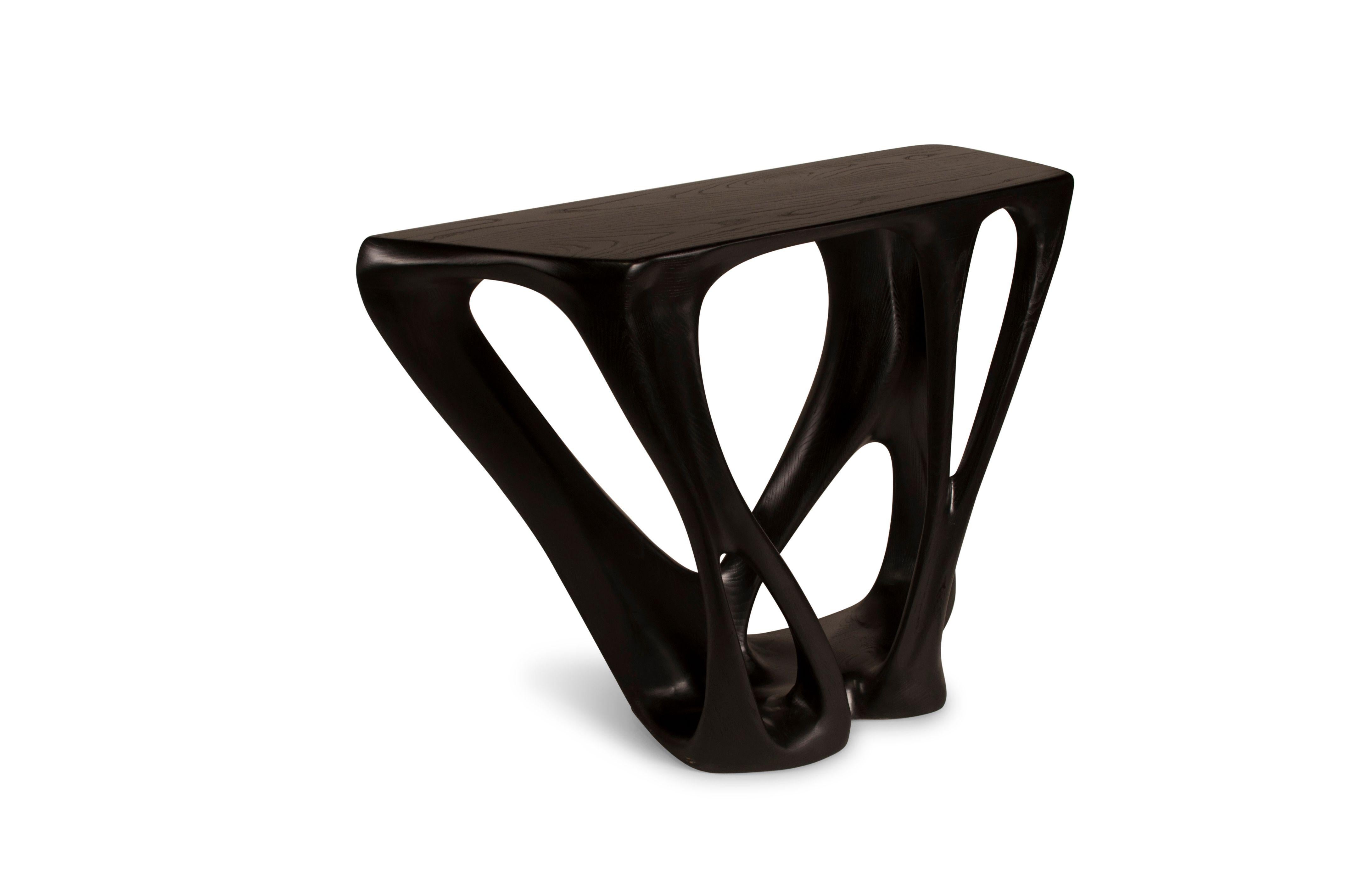 Amorph Petra console table in Ebony stain on Ash wood  In New Condition For Sale In Los Angeles, CA