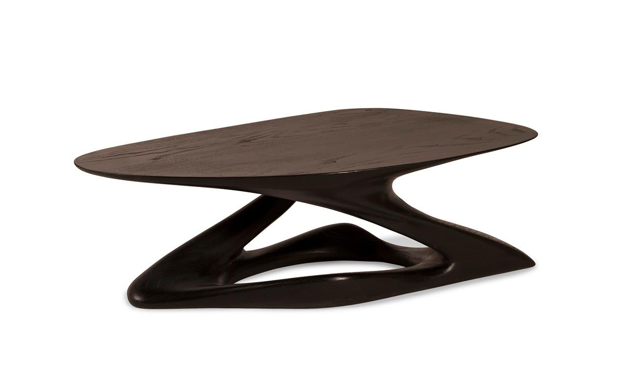 Mesa de centro Plié en tinte ébano sobre madera de fresno de Amorph Tallado en venta