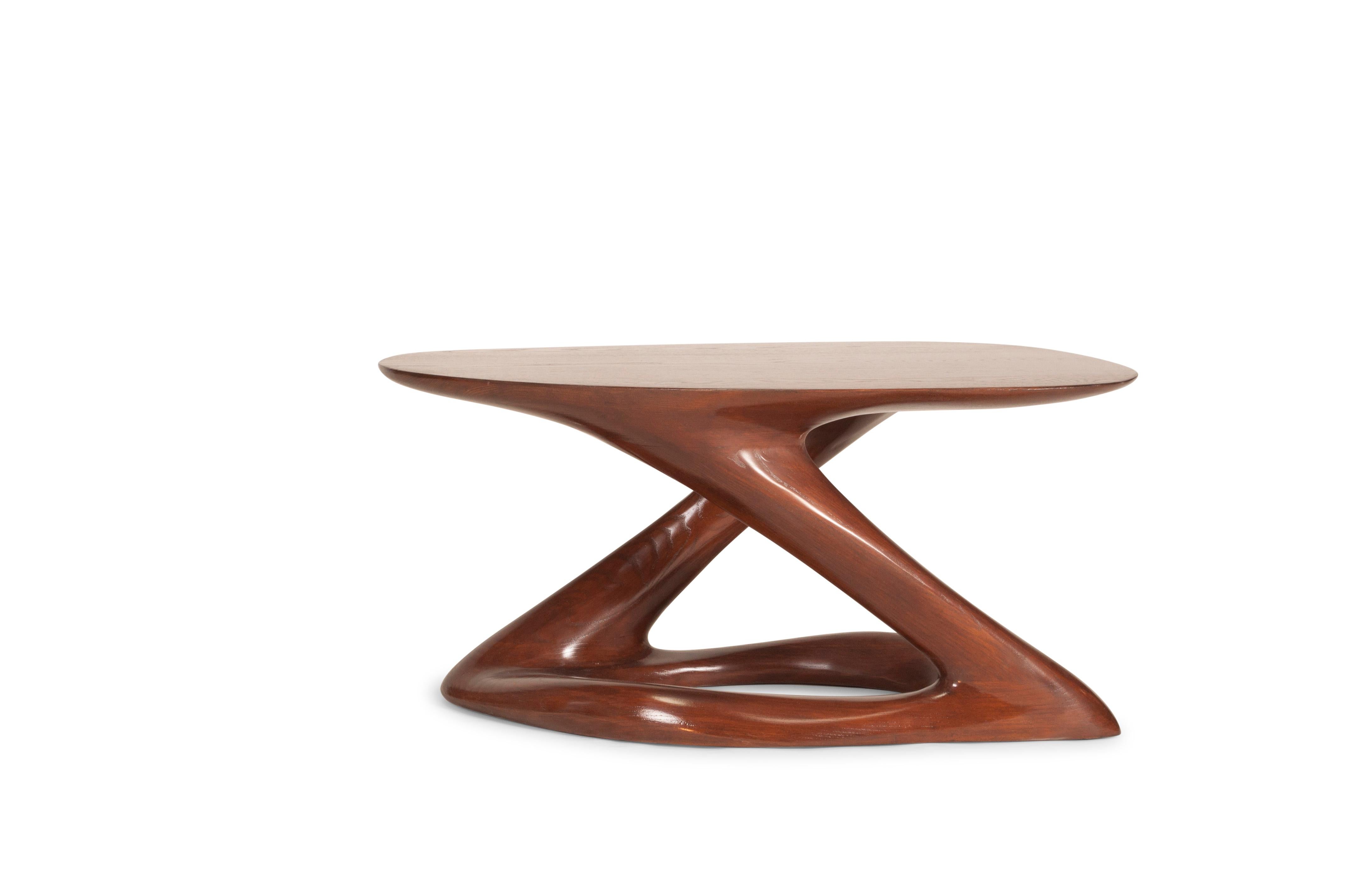 Amorph Plie Modern Coffee Table, Walnut Stain on Ash Wood In New Condition For Sale In Los Angeles, CA