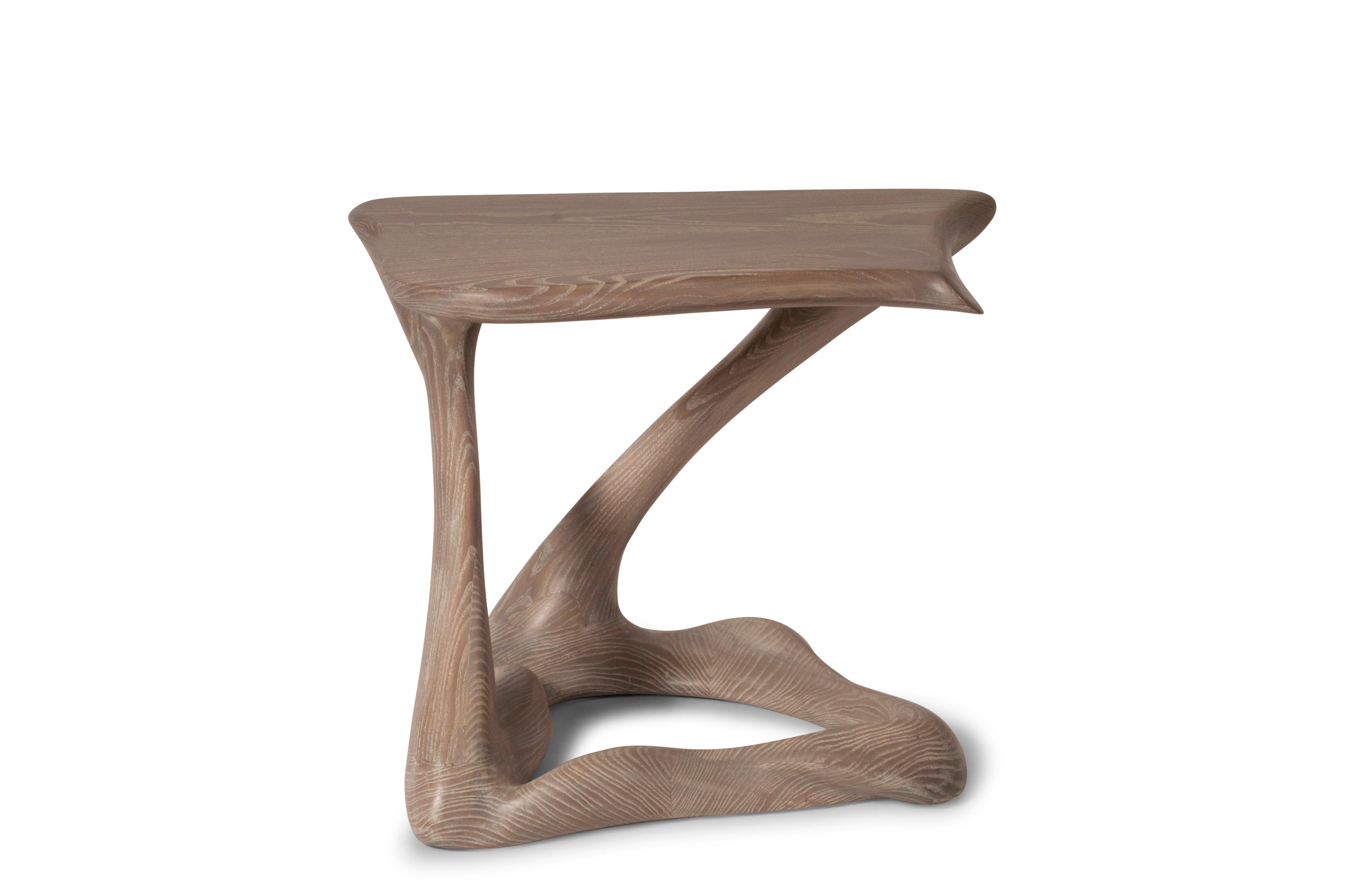 Machine-Made Amorph Tryst Modern Side Table, Amorph Mesa stain on Ash wood  For Sale