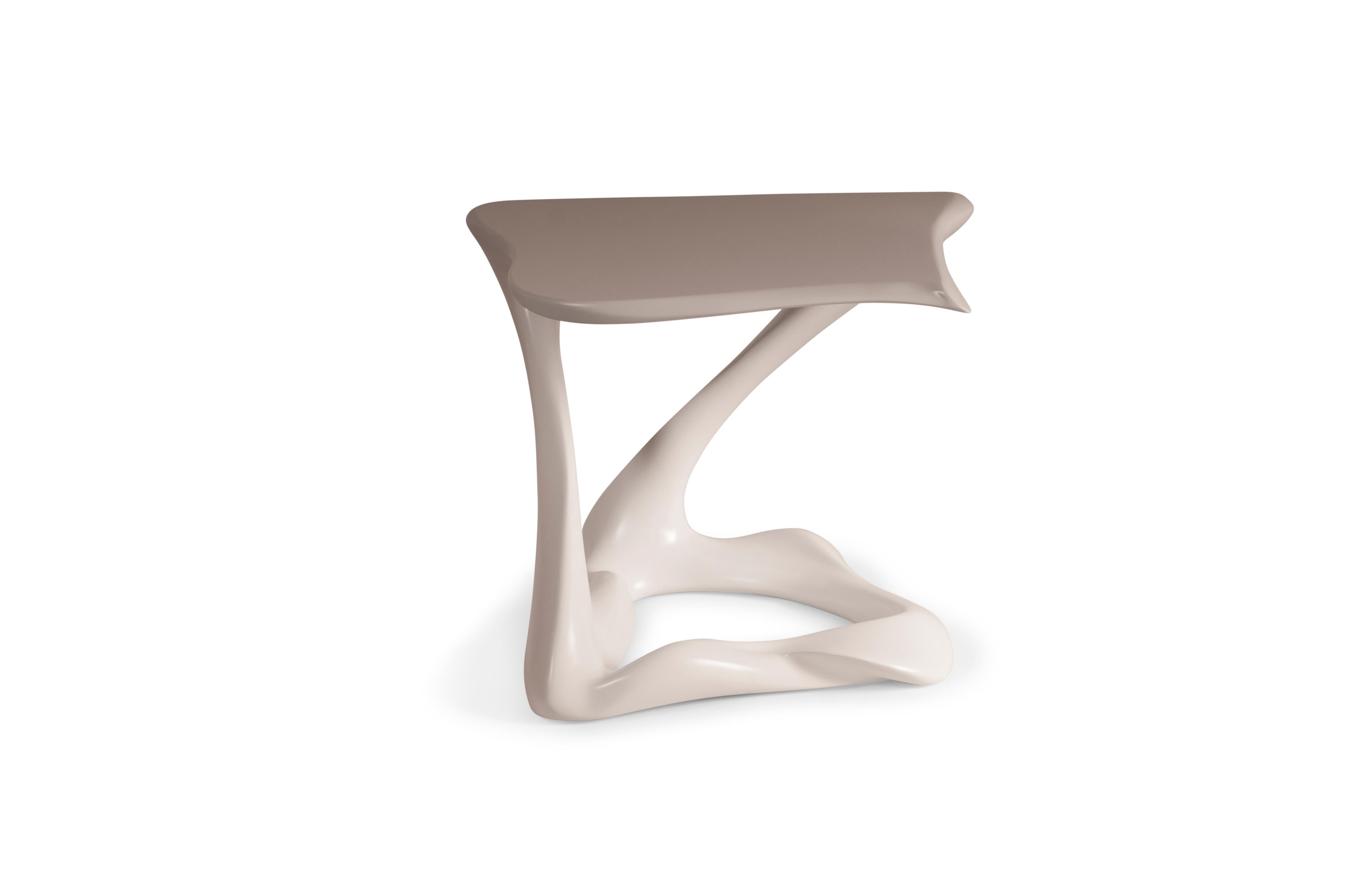 Organic Modern Amorph Tryst Modern Side Table in White Lacquer Matte For Sale
