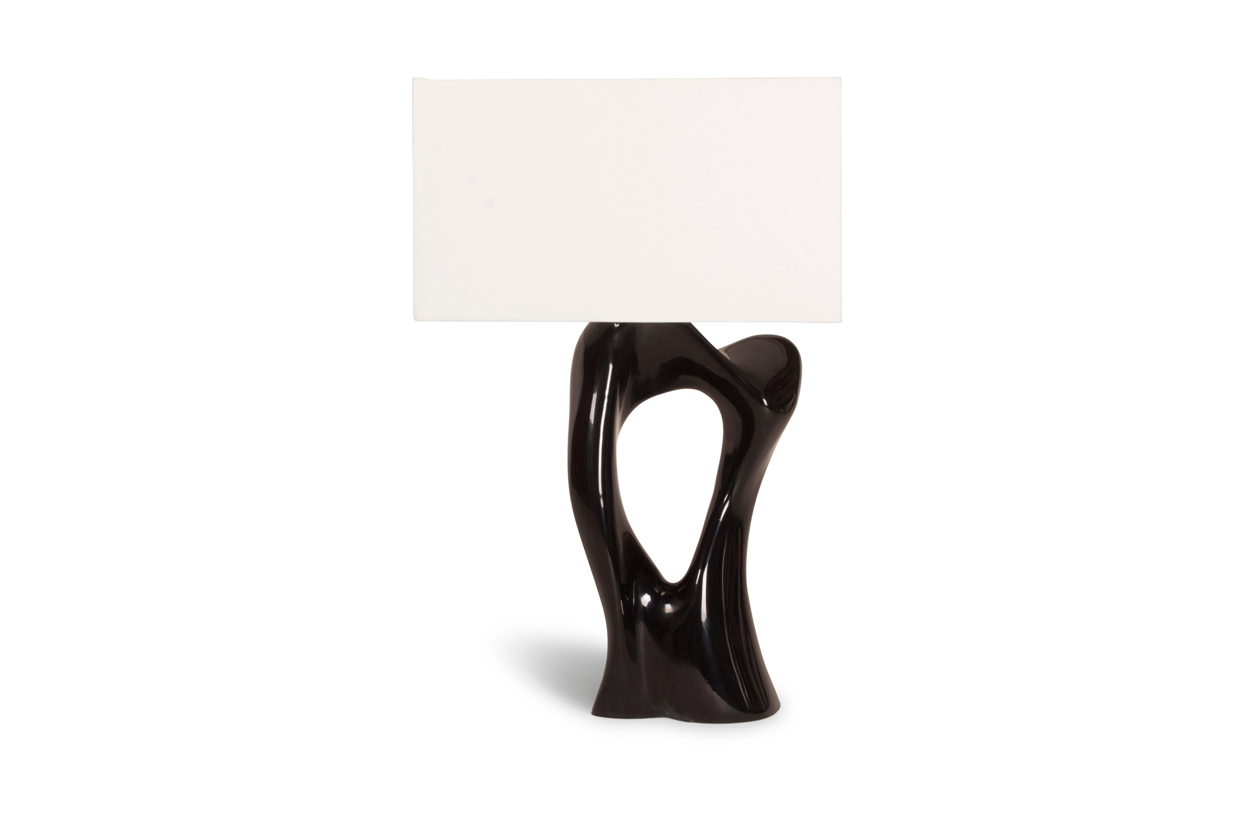Vesta table lamp, stainless steel finish. Base dimensions: 11