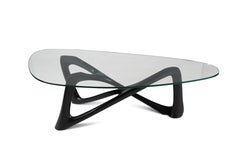 Amorph Walanty Modern Coffee Table Solid Ebony stain on Ash with Tempered Glass