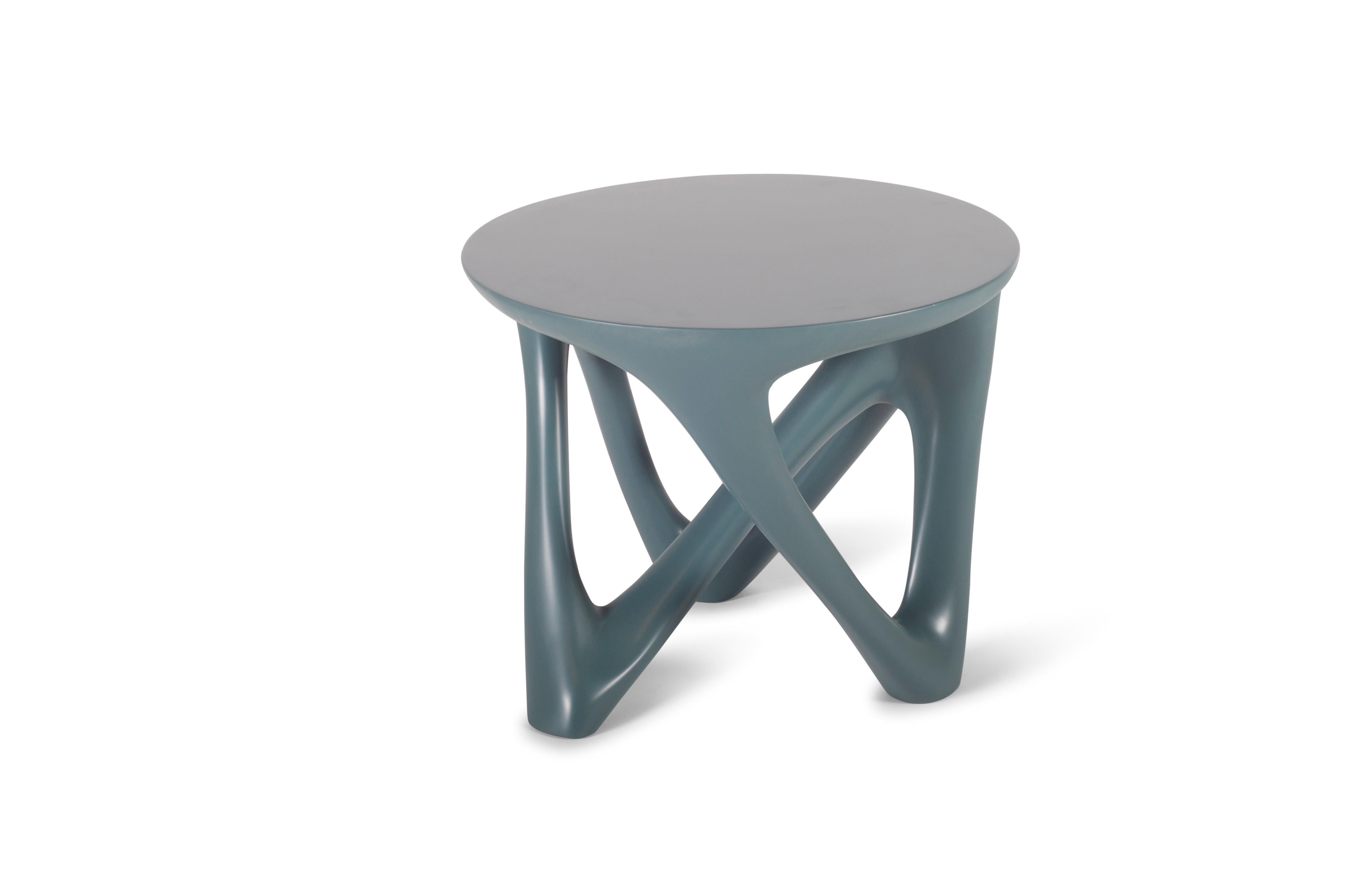Organic Modern Amorph Ya Modern Side Table in Gray lacquer finish For Sale