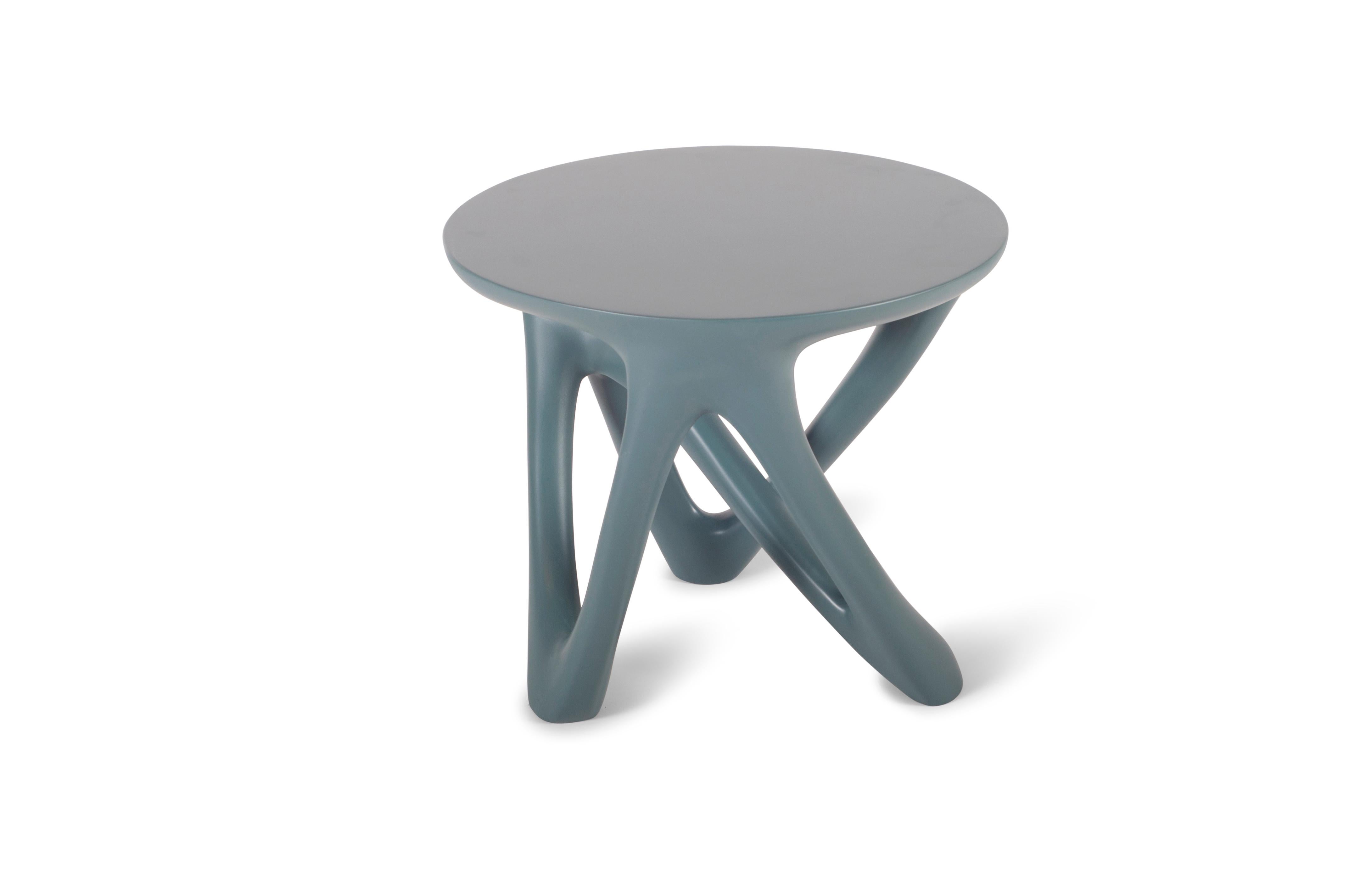 American Amorph Ya Modern Side Table in Gray lacquer finish For Sale
